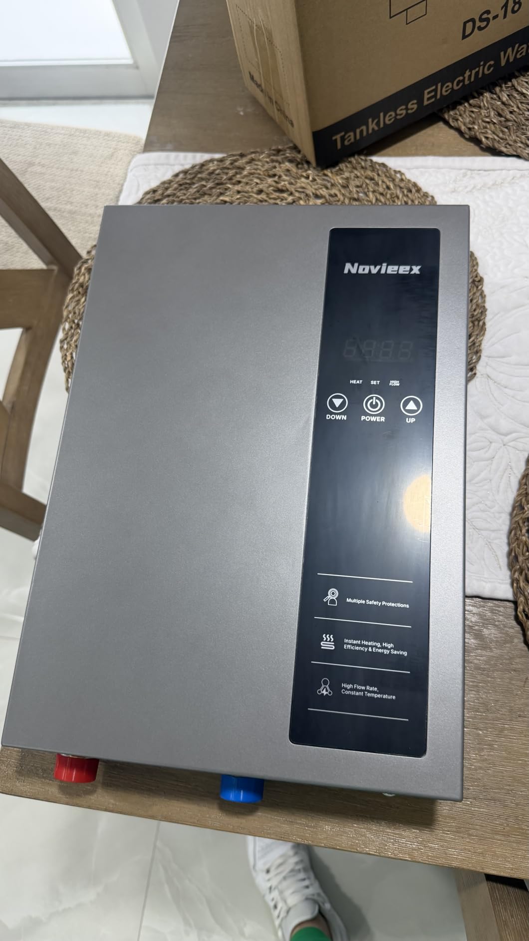 18kW Tankless Water Heater Electric, NOVIEEX 240V 3s Instant Hot Water Heater, Flow Rate Max 4.9 GPM, Supply for 2-3 Points, Indoor Installation, Ideal for Apartment, Garage, Salon, Bathroom, Kitchen customer photo 2