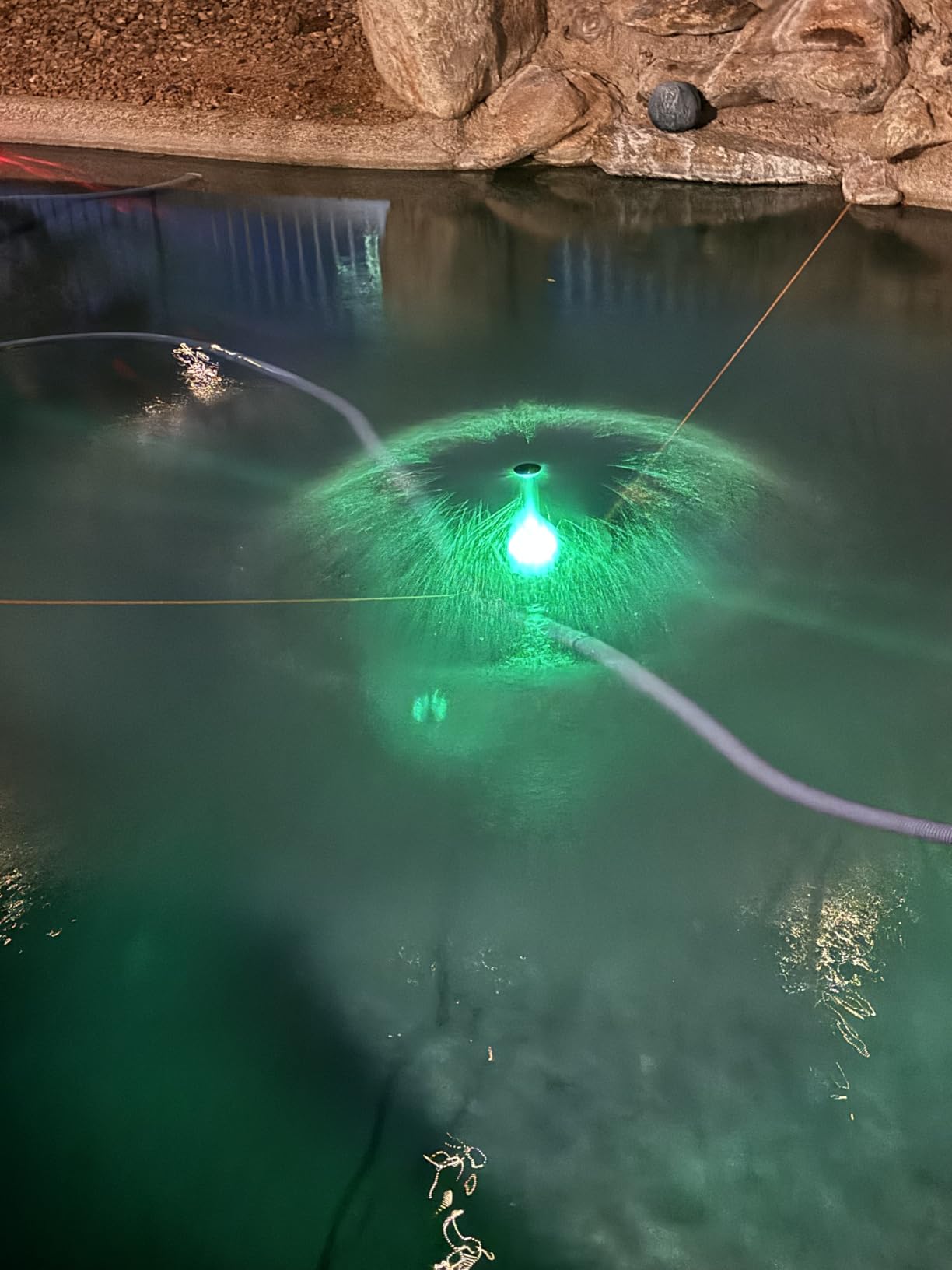 Floating Pond Fountain Pump with 3 Spray Patterns | 40W 880GPH Pond Fountain Aerator | Remote Control RGB LED Lights | EVA Durable Floating Plate for Pond, Pool & Water Garden customer photo 1
