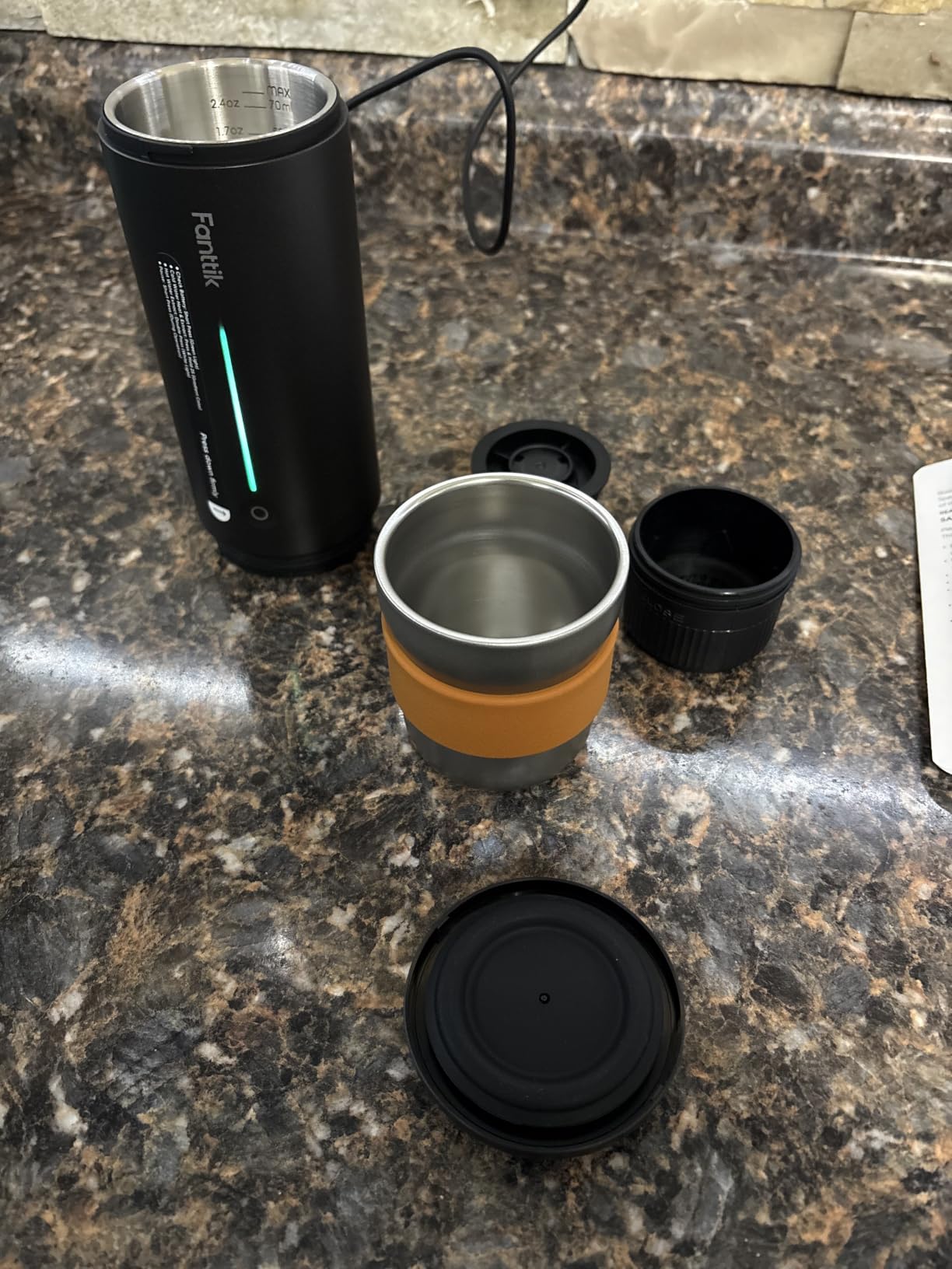 Fanttik Cafein 11 Portable Coffee Machine, 20 Bar Coffee Maker with USB-C | Portable&Compact, 135s Rapid Heating, Golden-Cup Extraction, IP65, 4500mAh*3, Travel, Fishing, Hiking, Party, Gym, Office customer photo 1