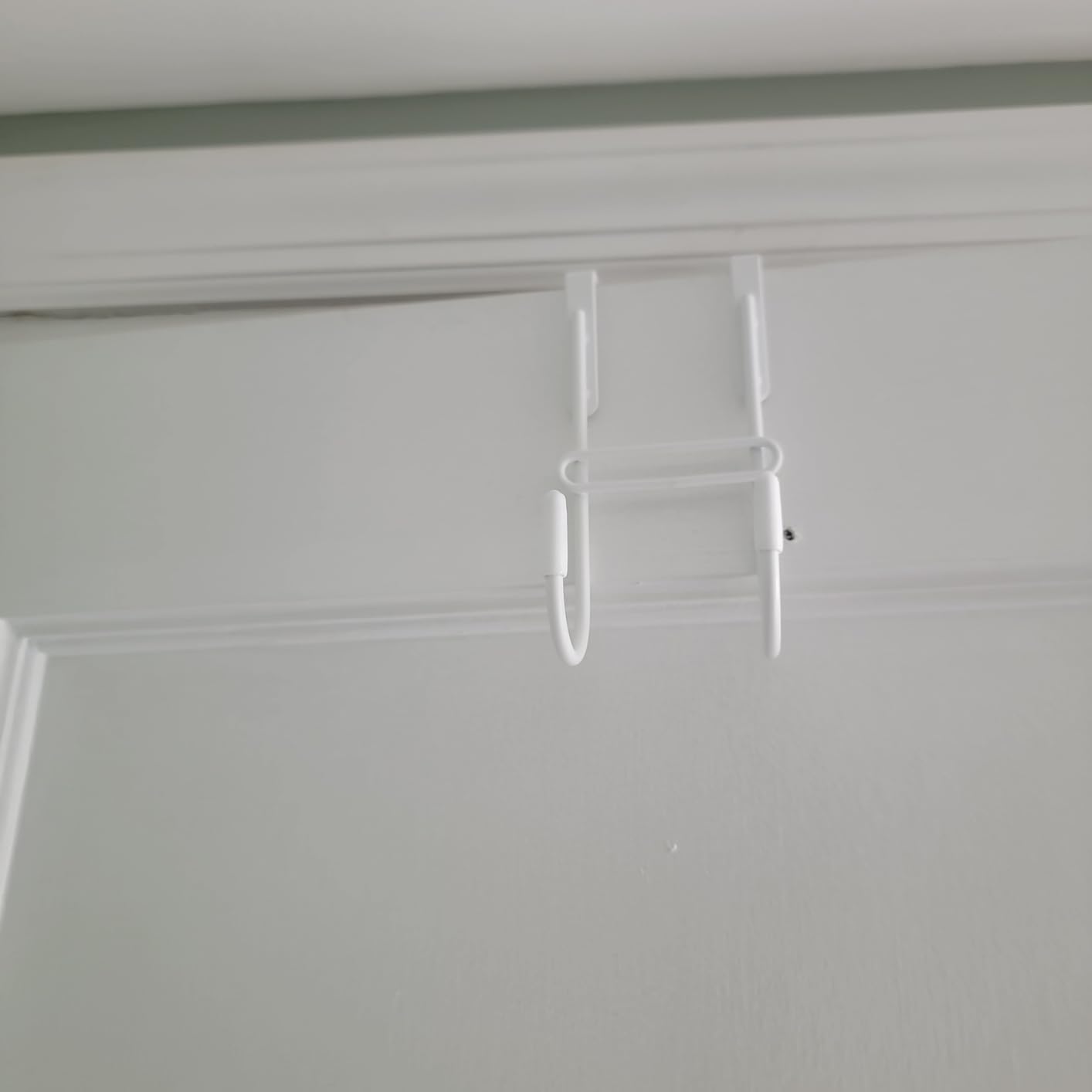 FYY Over the Door Hooks - Heavy Duty Double Hanger, 2 Pack, Fits 1.5 in Door, White customer photo 2
