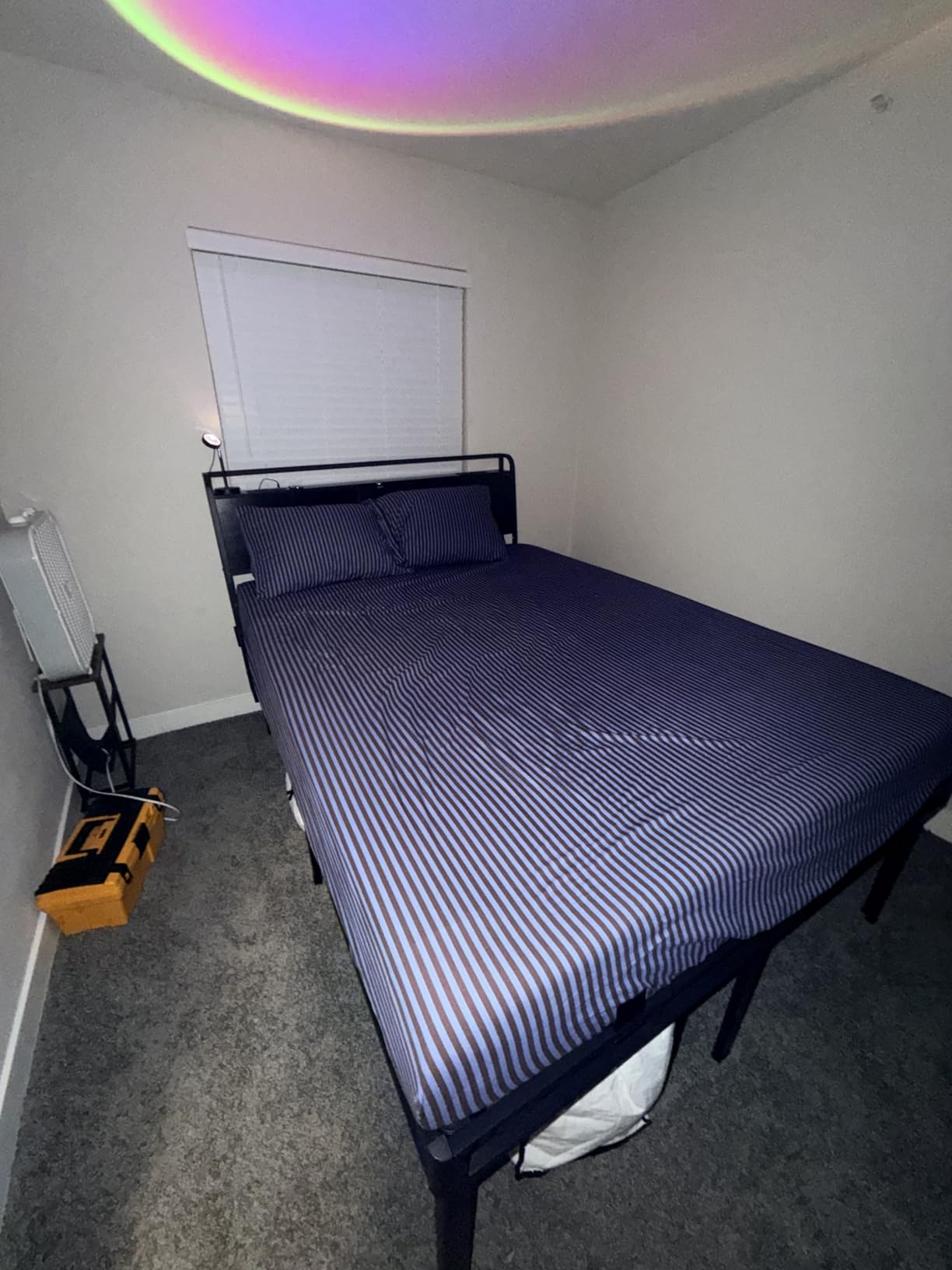 Superay 20 inch Queen Bed Frame with Rounded Legs, Double Layer Design | Metal Bed Frame & Box Spring 2 in 1 High Platform with Matress Gasket & headboard Adapter, Heavy Duty Support 4000lbs, Black customer photo 1