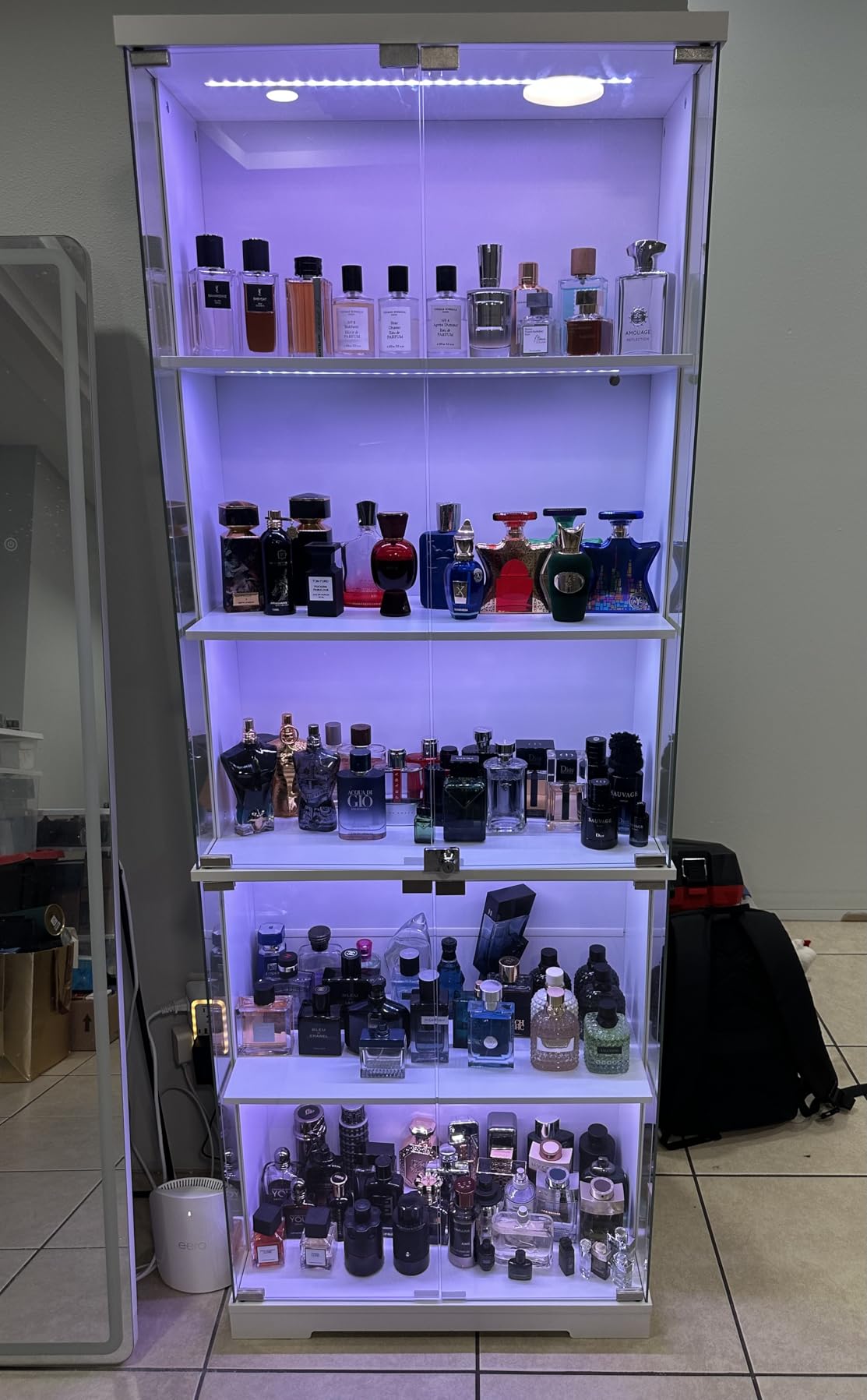 Dystler Glass Display Cabinet with Doors and RGB LED Lights | 69
