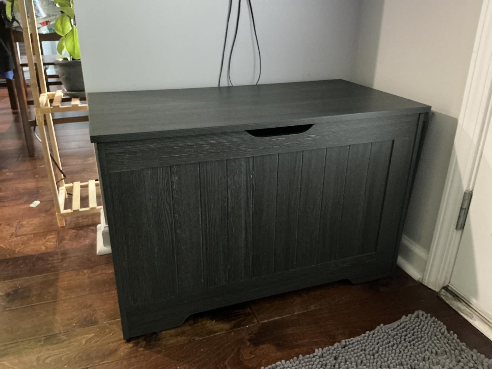 VASAGLE Boho Storage Bench with Rattan Look, Rounded Corners | Blanket Chest and Trunk with Seat for Bedroom Entryway, Natural Brown, ELLAN Collection ULSB503KC01 customer photo 1