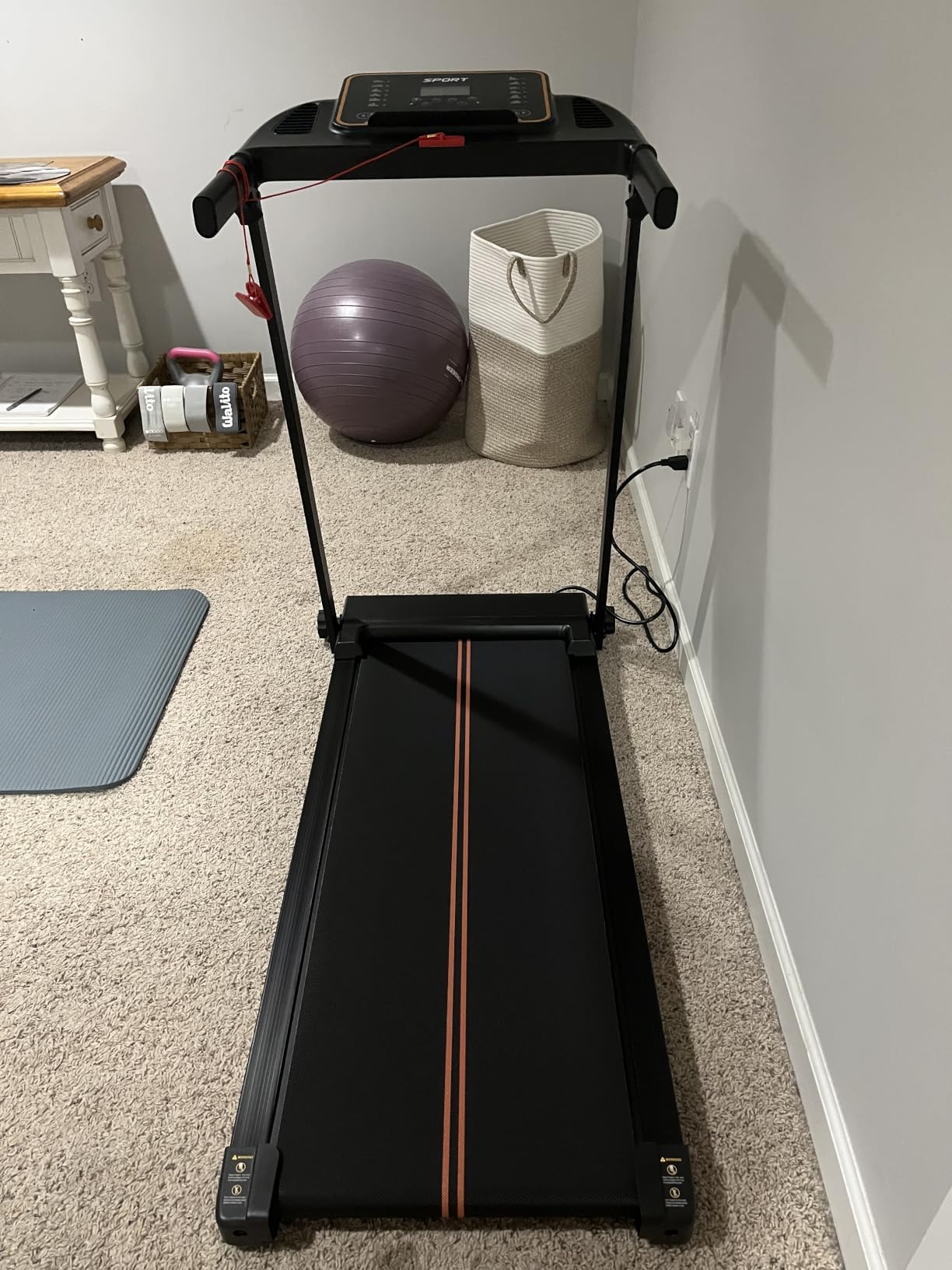 Treadmills for Home Walking Pad - Foldable Treadmill Under Desk with Handle Bar 0.6-6.2 MPH Portable Folding Pads Compact Running Machine Quiet Lightweight customer photo 1