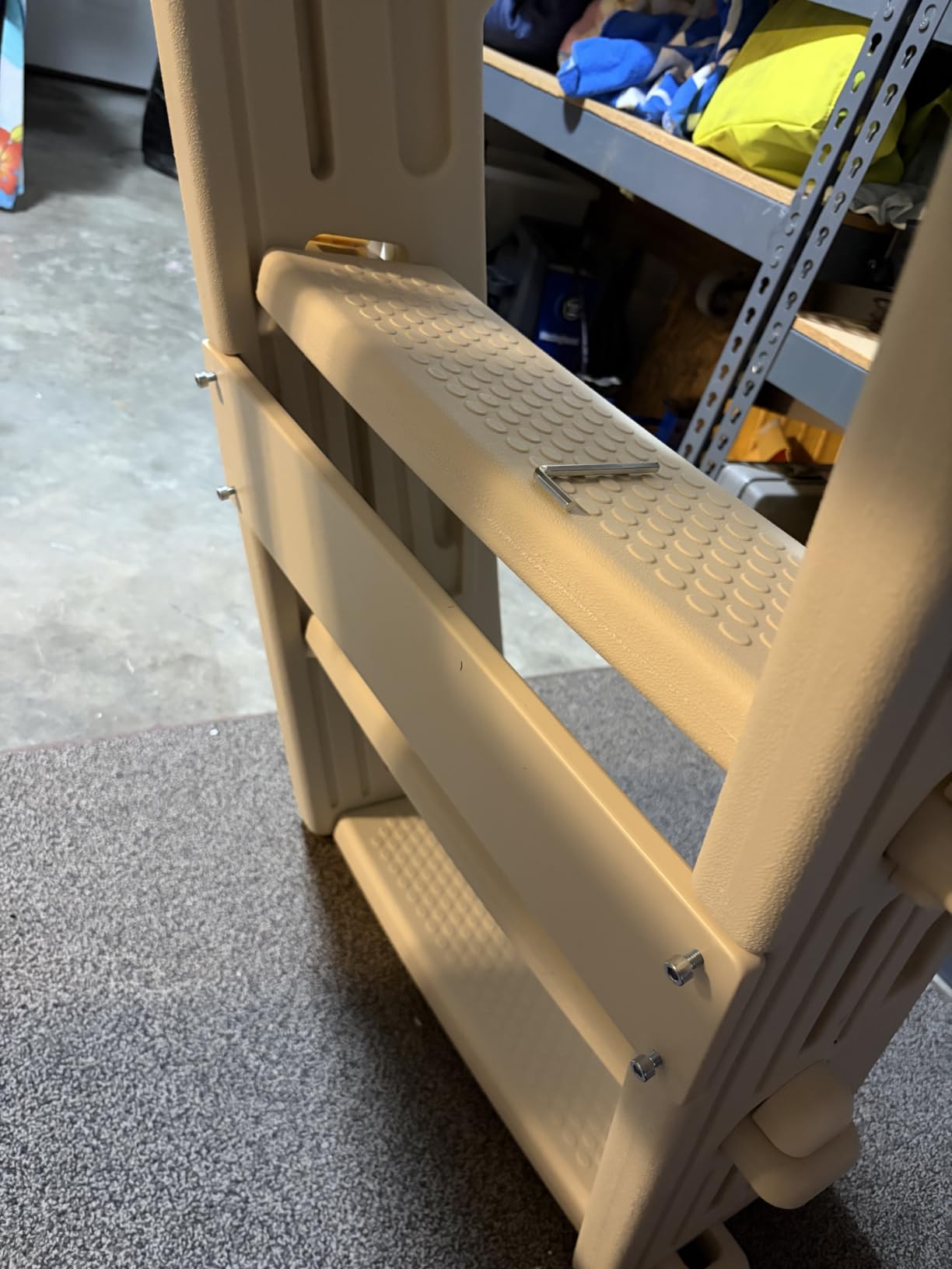 Pool Ladder Above Ground Swimming Safety A Frame Pool Ladder with Platform and Safety Barrier for 48-52 inches Pool customer photo 2