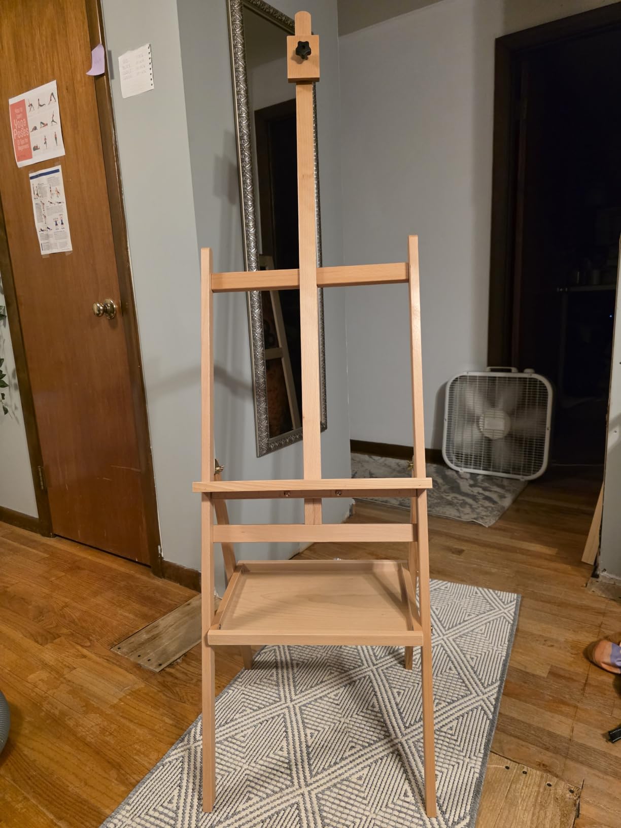 Beech Wood H-Frame Painting Easel Stand, Flat & Upright Adjustable Art Easel | Adjustable height 48
