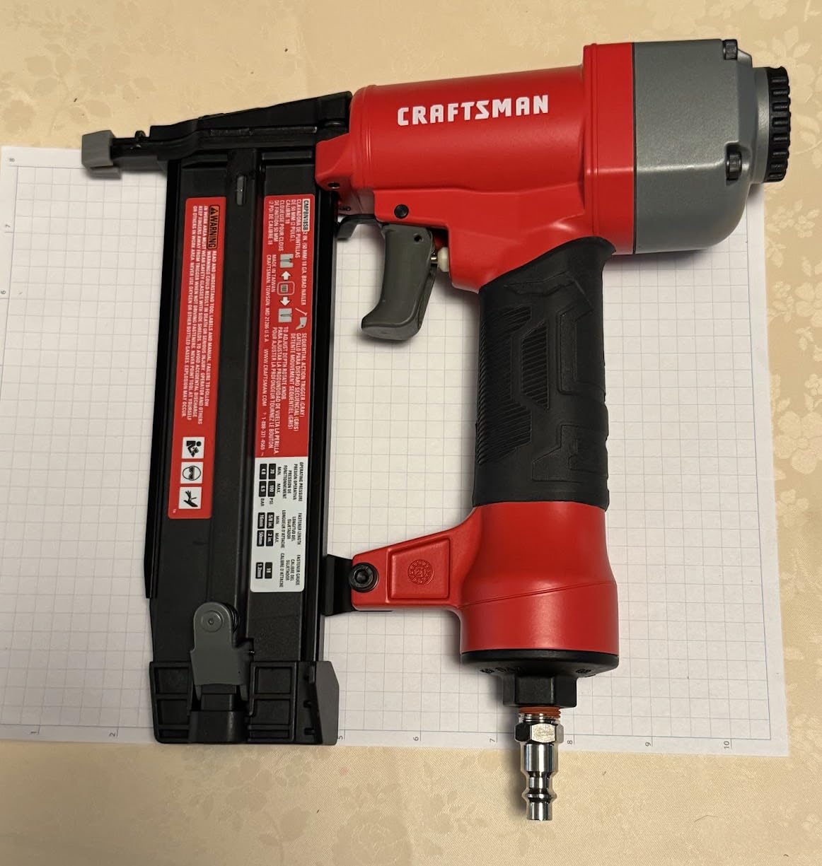CRAFTSMAN 6 Gallon Pancake Air Compressor, Oil-Free, 150 PSI Kit | Portable, 2.6 SCFM @ 90 PSI, 18GA Brad Nailer And 10-Piece Kit For DIY Projects, Home Improvement, woodworking and Repairs customer photo 2