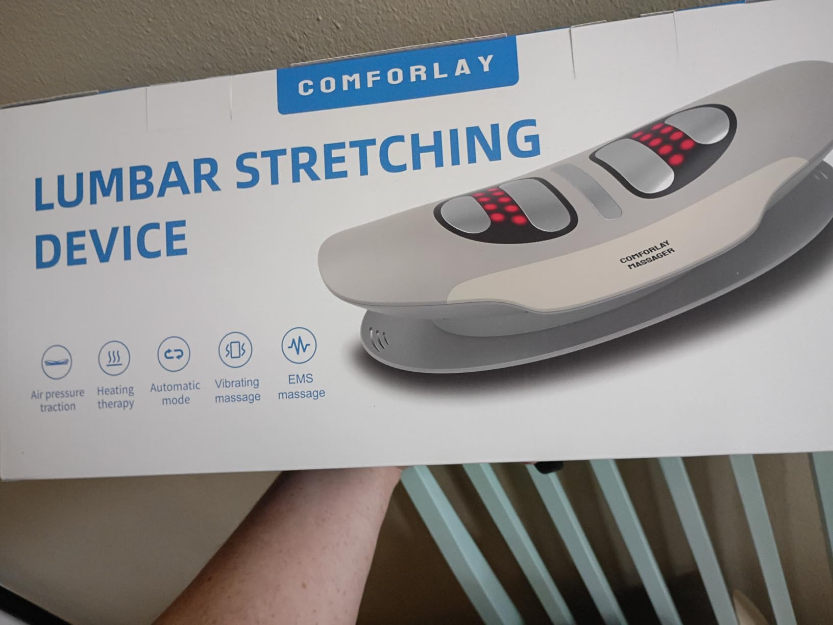 Electric Lumbar Traction Device for Lower Back Decompression | Sciatica Relief, Air Traction Back Stretcher, Lumbar Support Pillow, Lower Back Pressure & Stiffness Relief, Bed & Sofa customer photo 2