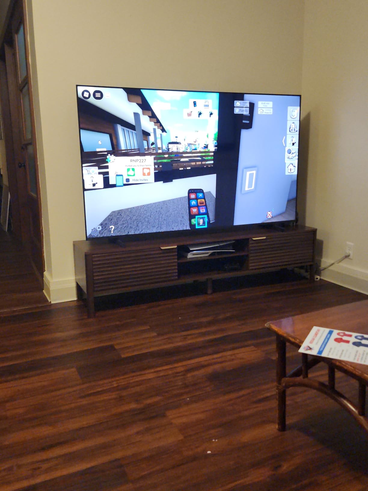 TV Stand for Living Room up to 85 Inch TVs Entertainment Center Walnut 80