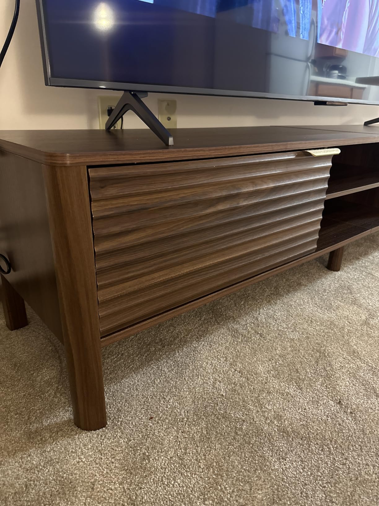 TV Stand for Living Room up to 85 Inch TVs Entertainment Center Walnut 80
