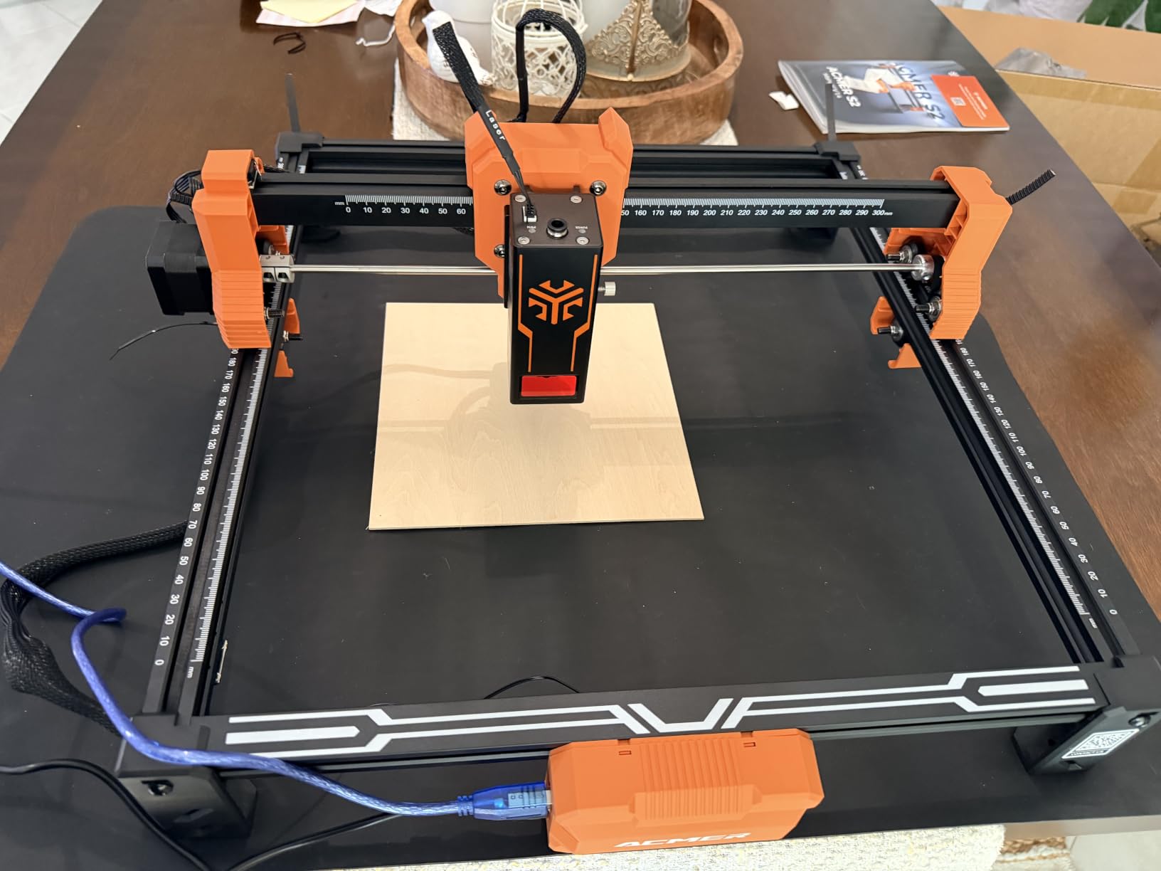 ACMER Laser Engraver Machine, Upgrade S2 12000mW Laser Cutter | 0.01mm Precision, 300×300mm Engraving Area, 10000mm/min Speed, for Wood, Metal, Acrylic, Leather, DIY & Education customer photo 1