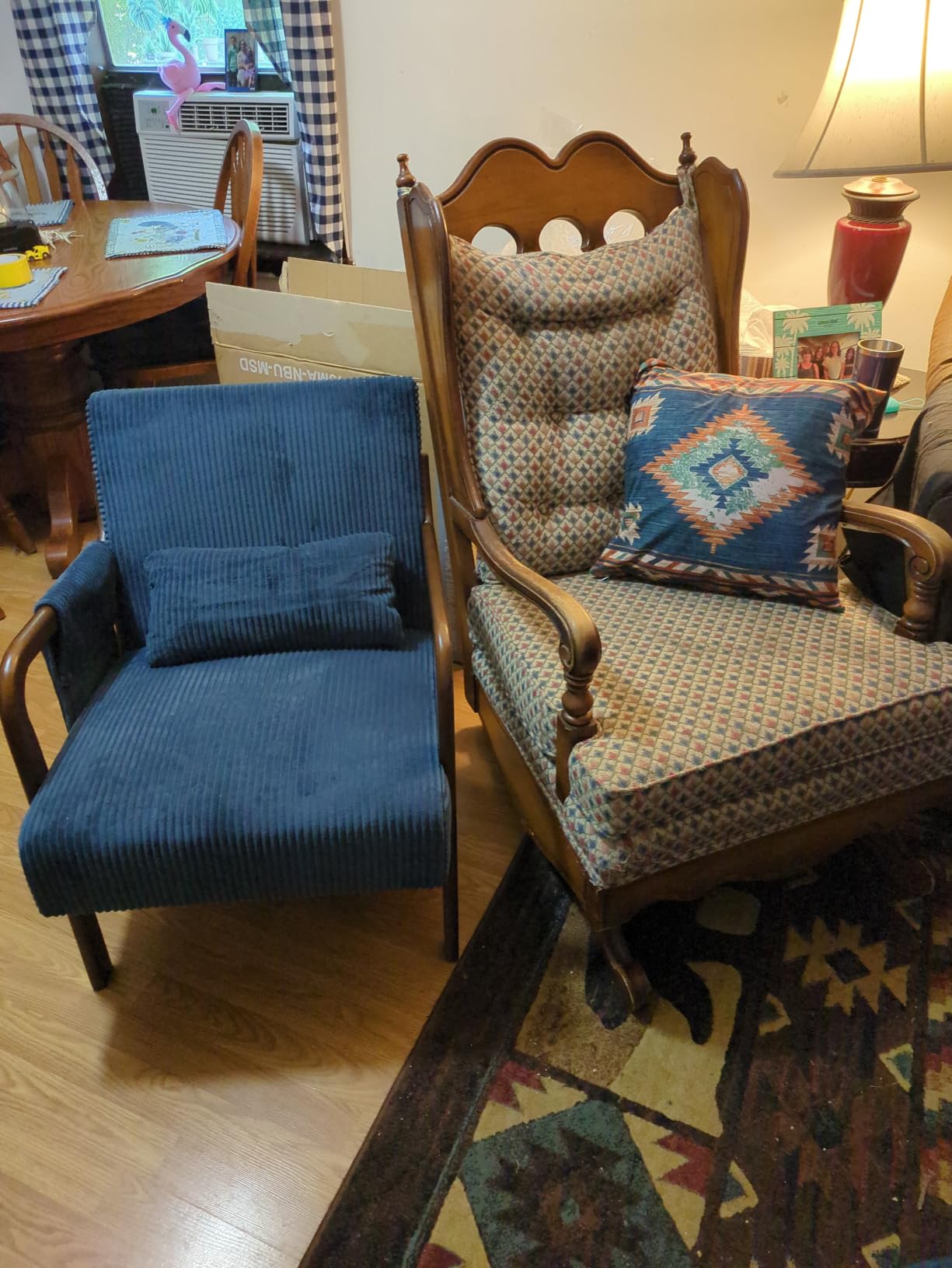 DUMOS Accent Chairs Set of 2, 17'' Seat Height Armchair with Side Pocket | Upholstered Small Side Chair with Lumbar Pillow and Wood Frame for Living Room, Bedroom, Reading Nook, Easy Assembly, Beige customer photo 1
