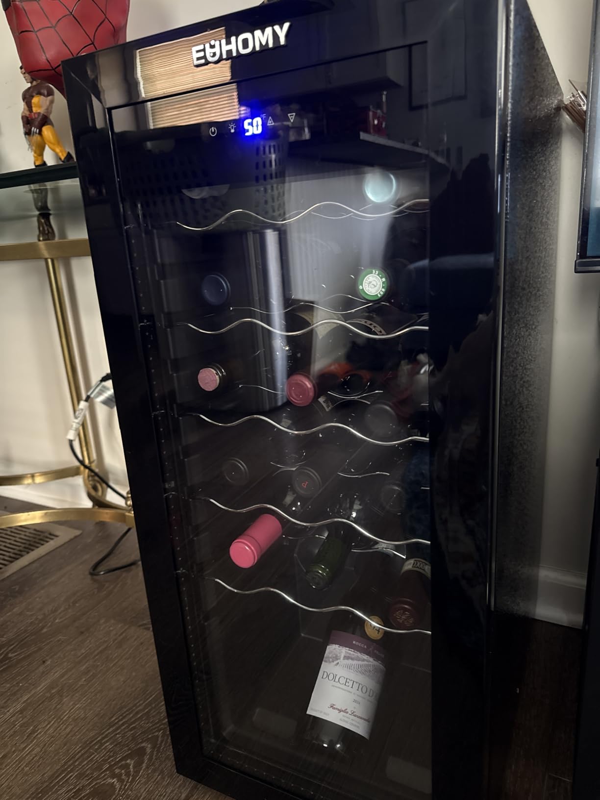 EUHOMY 45 bottle Wine Cooler Refrigerator, Wine Fridge Glass Door, Black | 4.5 Cu.ft, 32°F to 61°F, Compressor Cooling, Digital Temperature Control, Adjustable Shelves, LED Light, for Red, White Wine customer photo 2