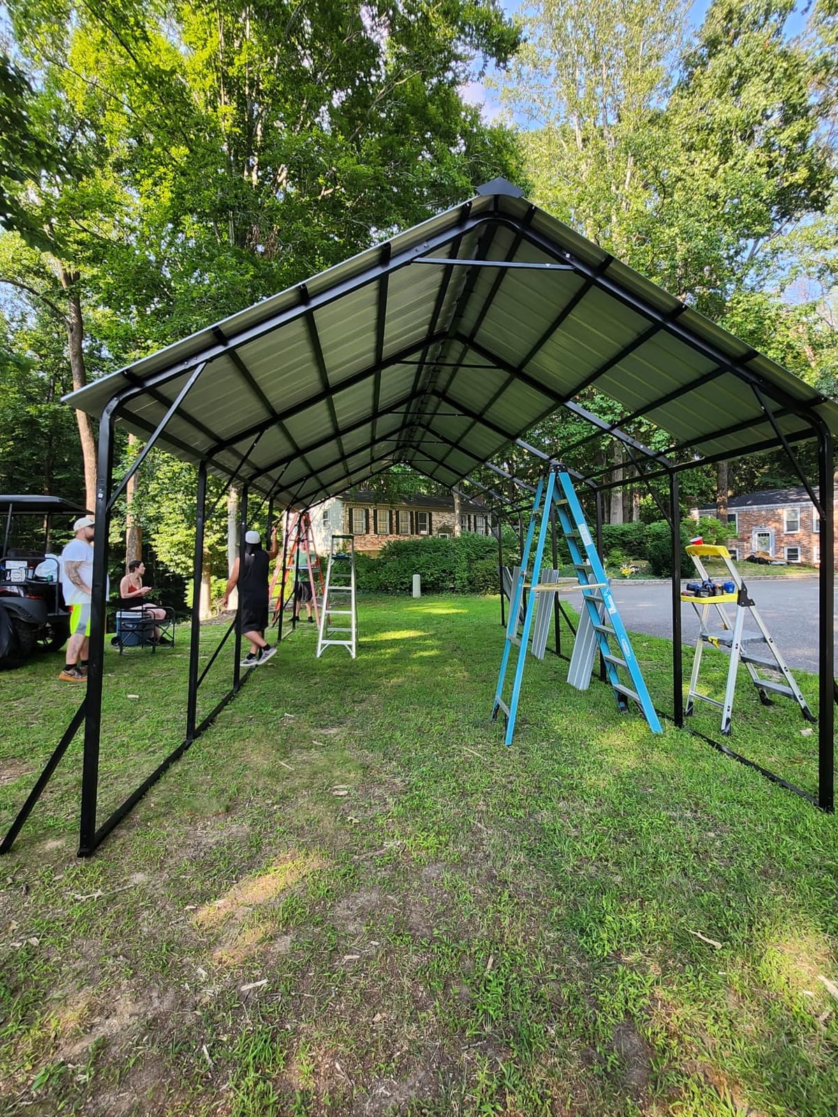 GarveeLife 10x20 Car Port Portable Garage with 200g PE Tarp Canopy, 2 Roll-Up Doors and 4 Windows, Gray customer photo 1
