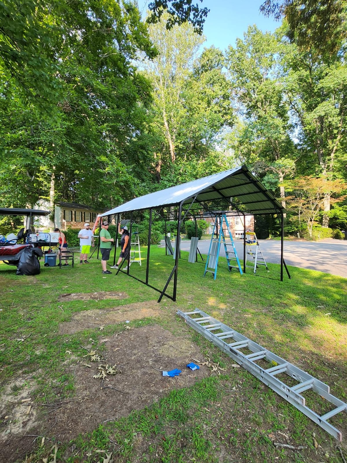 GarveeLife 10x20 Car Port Portable Garage with 200g PE Tarp Canopy, 2 Roll-Up Doors and 4 Windows, Gray customer photo 2
