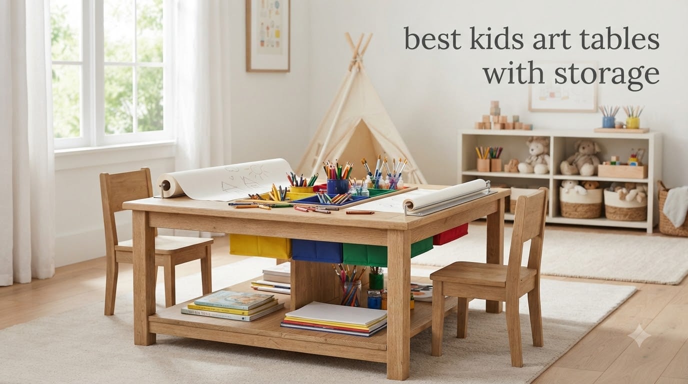 best kids art tables with storage