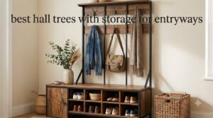 best hall trees with storage for entryways