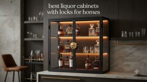 best liquor cabinets with locks for homes