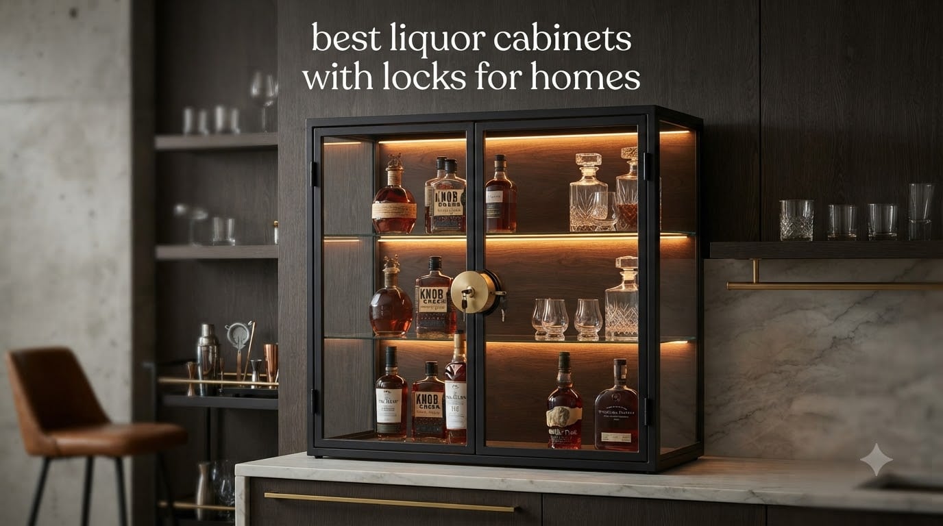 best liquor cabinets with locks for homes