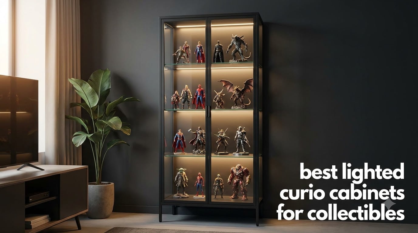 best lighted curio cabinets for collectibles