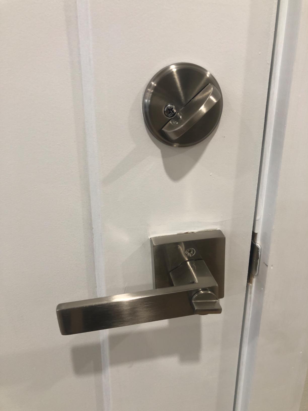Schlage B81 619 Deadbolt with Standard Trim, Non-Keyed One Sided Deadbolt, Highest Residential Security, Satin Nickel customer photo 1