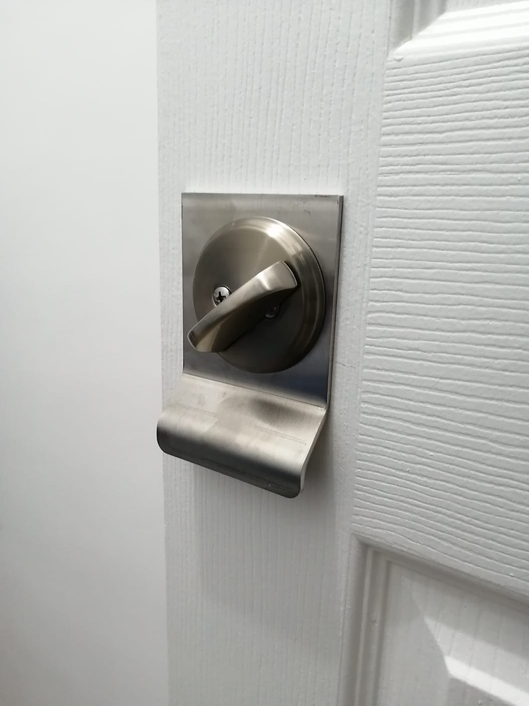 Schlage B81 619 Deadbolt with Standard Trim, Non-Keyed One Sided Deadbolt, Highest Residential Security, Satin Nickel customer photo 2