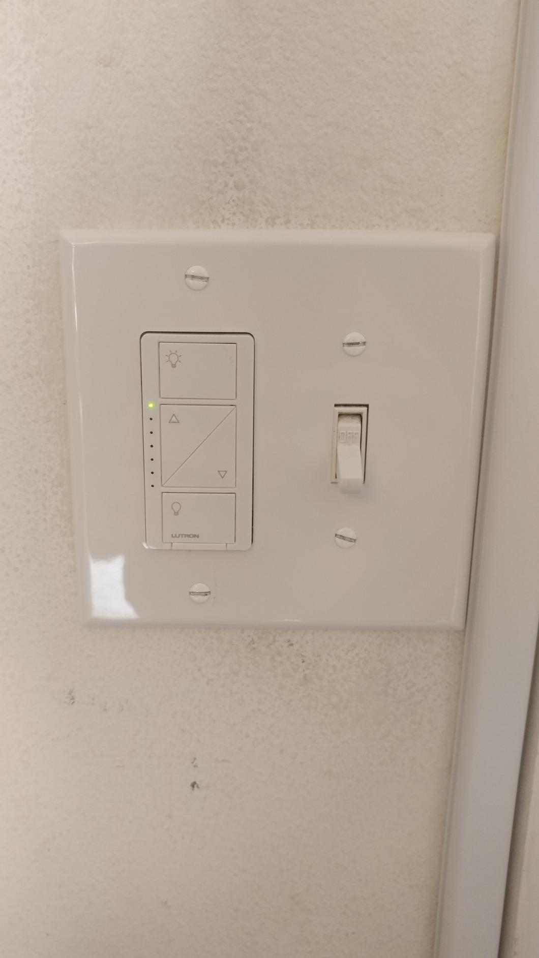 Lutron Caseta Deluxe Smart Dimmer Starter Kit; 2 Smart Dimmers, Hub & More | Full home lighting control system that works with Alexa, Google, Homekit and more, No neutral required. P-BDG-PKG2W-A, White customer photo 1