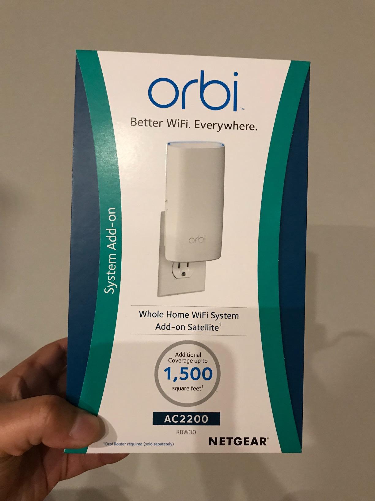 NETGEAR Orbi Wall-Plug Whole Home Mesh WiFi Satellite Extender (RBW30) - AC2200 customer photo 1