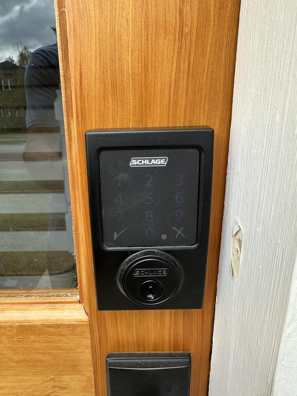 Schlage Connect Smart Deadbolt Lock with Century Trim, Aged Bronze | Keyless entry door lock, Touchscreen keypad deadbolt, Z-Wave Plus smart lock, Ring alarm compatible, Easy install, BE469 customer photo 1