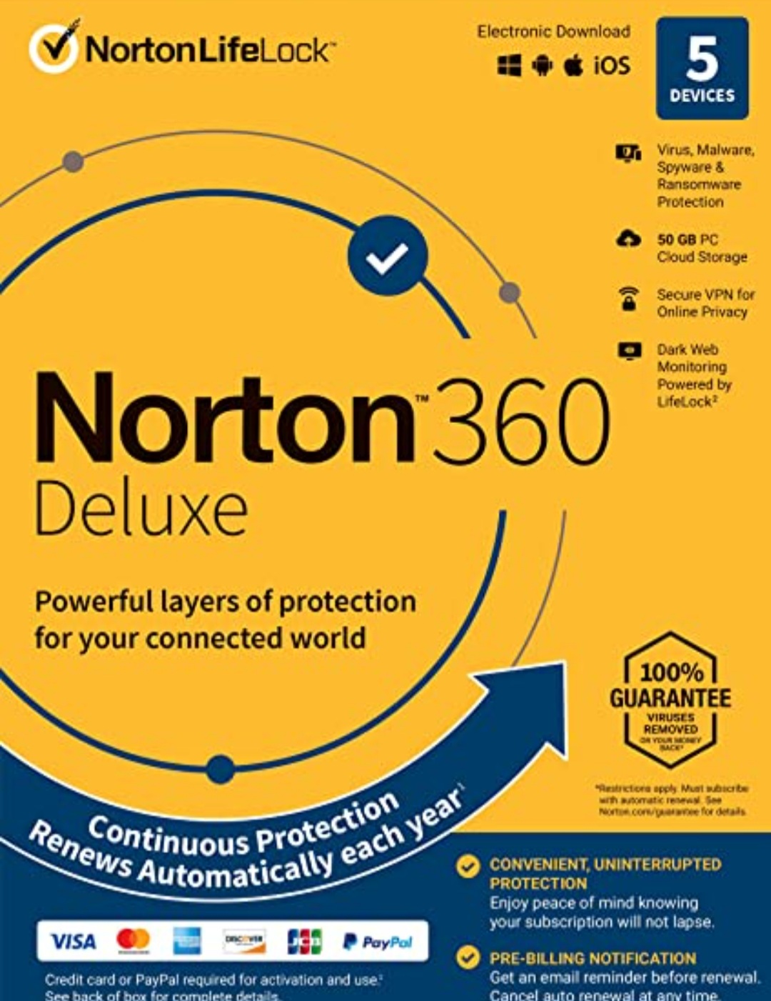 Norton 360 Deluxe, Antivirus software for 5 Devices with Auto-Renewal - Includes Advanced AI Scam Protection, VPN, Dark Web Monitoring & PC Cloud Backup [Download] customer photo 1