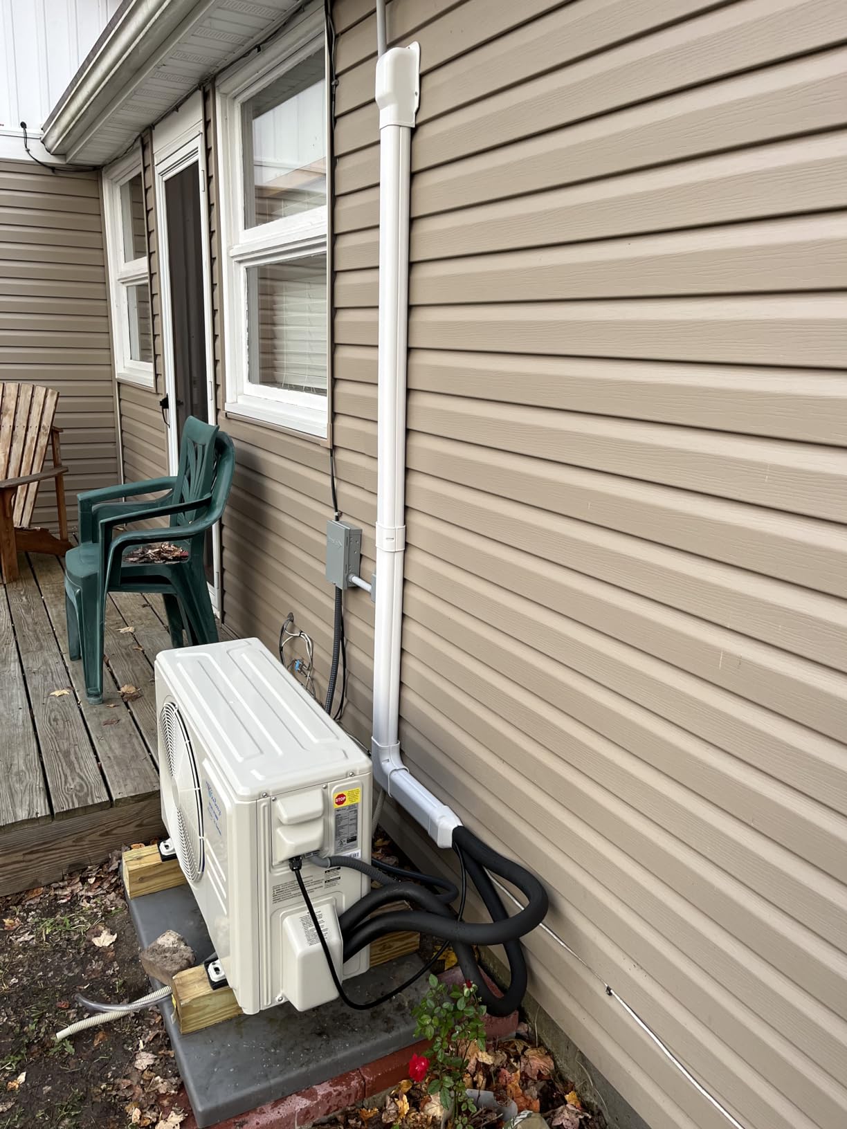 3'' 17 Ft Mini-Split Line Set Cover, AC Pipe Cover Line Hide Lineset Kit | Air Conditioner Mini Split Line Set Cover Kit, Waterproof, White customer photo 1