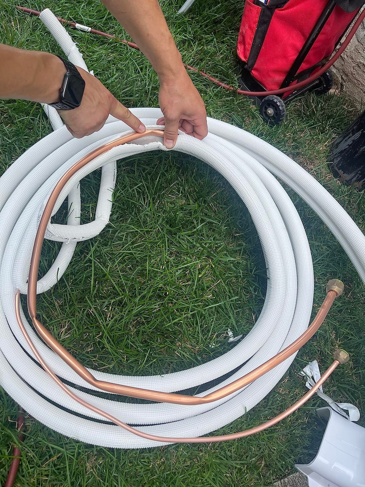 ICOOL 25 Ft. Mini Split Line Set 1/4 1/2 O.D. & 3/8 PE Thickened Insulated | Coil Copper Pipes for Air Conditioner HVAC customer photo 2