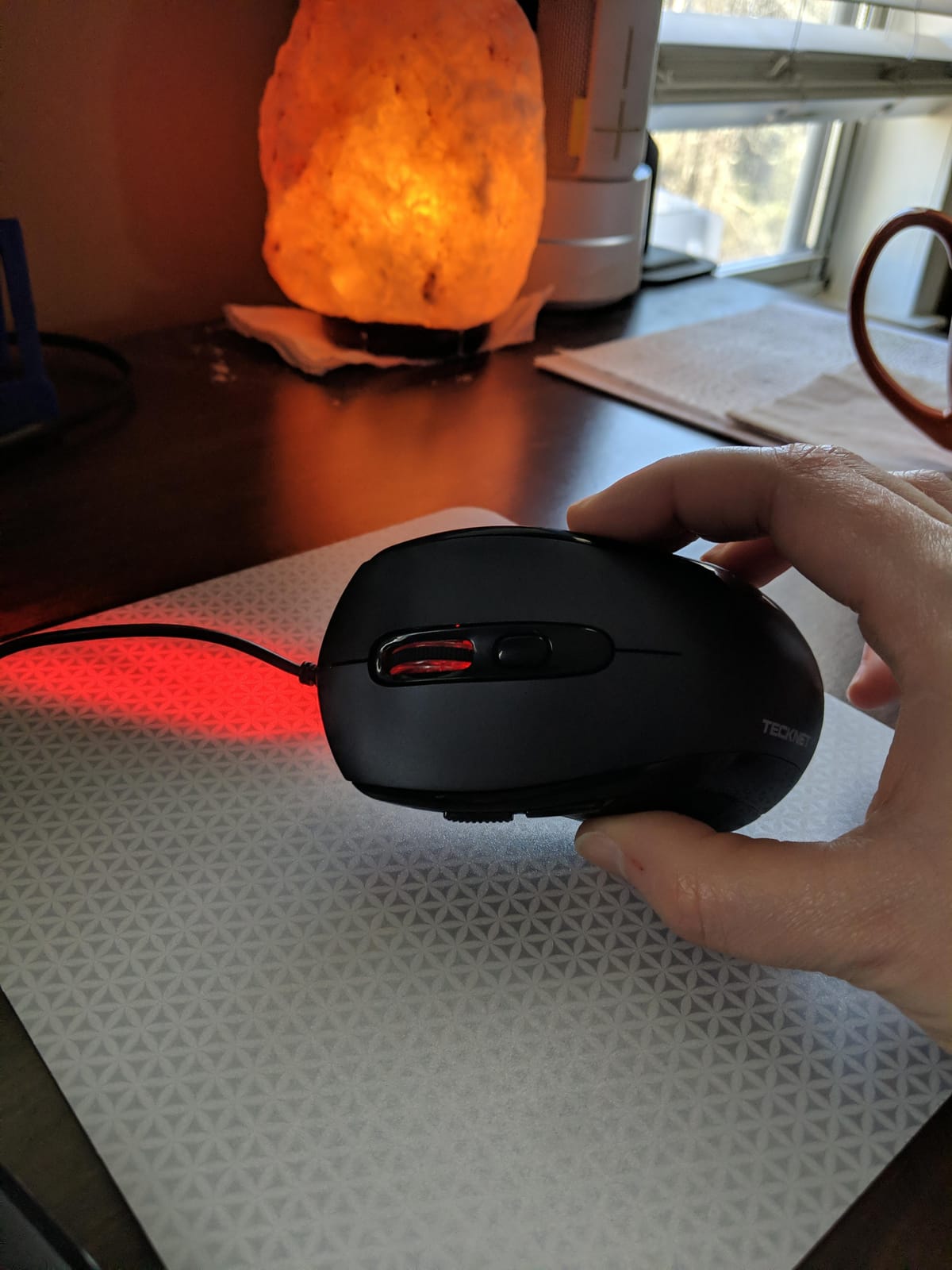 TECKNET USB-A Wired Mouse for Laptop Computer with 2-Button,Home and Office 5FT Corded Mouse, 1600DPI Ergo-Optic Shape PC Mouse Wired for Chromebook,PC,Desktop,Notebook-Black customer photo 2