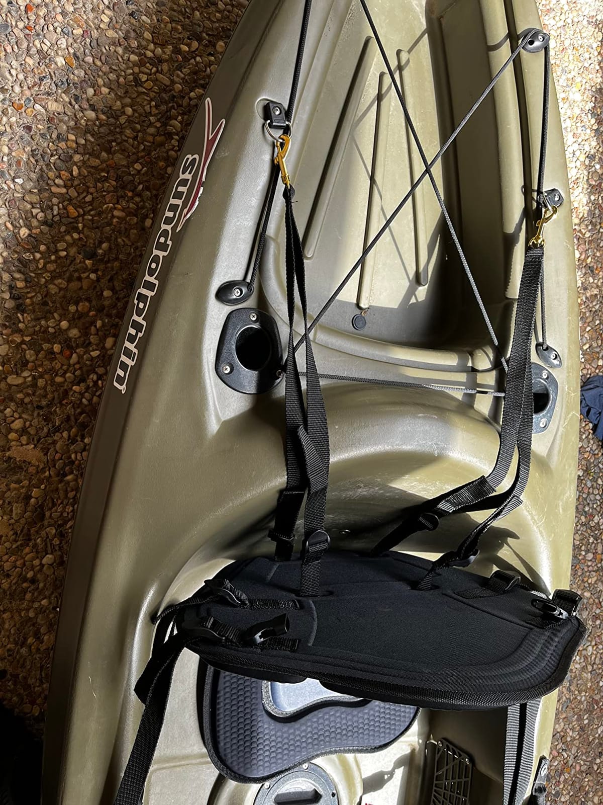 Kayak Seat Deluxe Padded Fishing Boat Seat Deluxe Sit-On-Top Canoe Seat Cushioned - Comfortable Backrest Support Universal Sit with Adjustable Back Strap Detachable Storage Bag customer photo 1