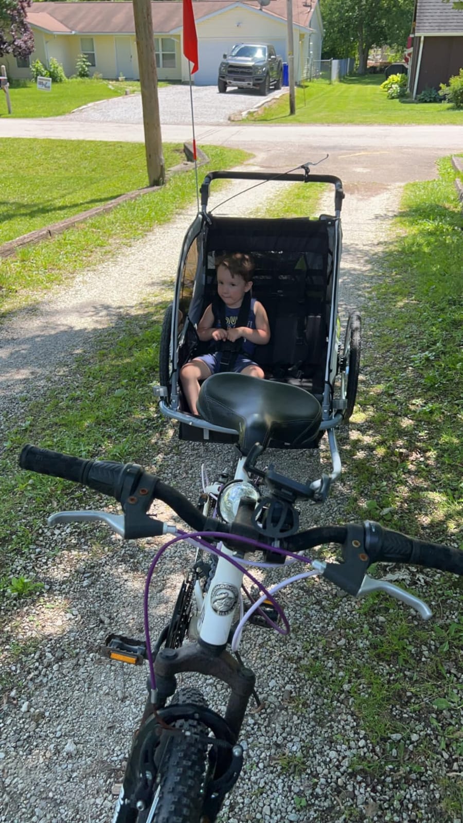 ClevrPlus Deluxe 3-in-1 Double 2 Seat Bicycle Bike Trailer Jogger Stroller for Kids Children | Foldable Collapsible w/Pivot Front Wheel customer photo 2