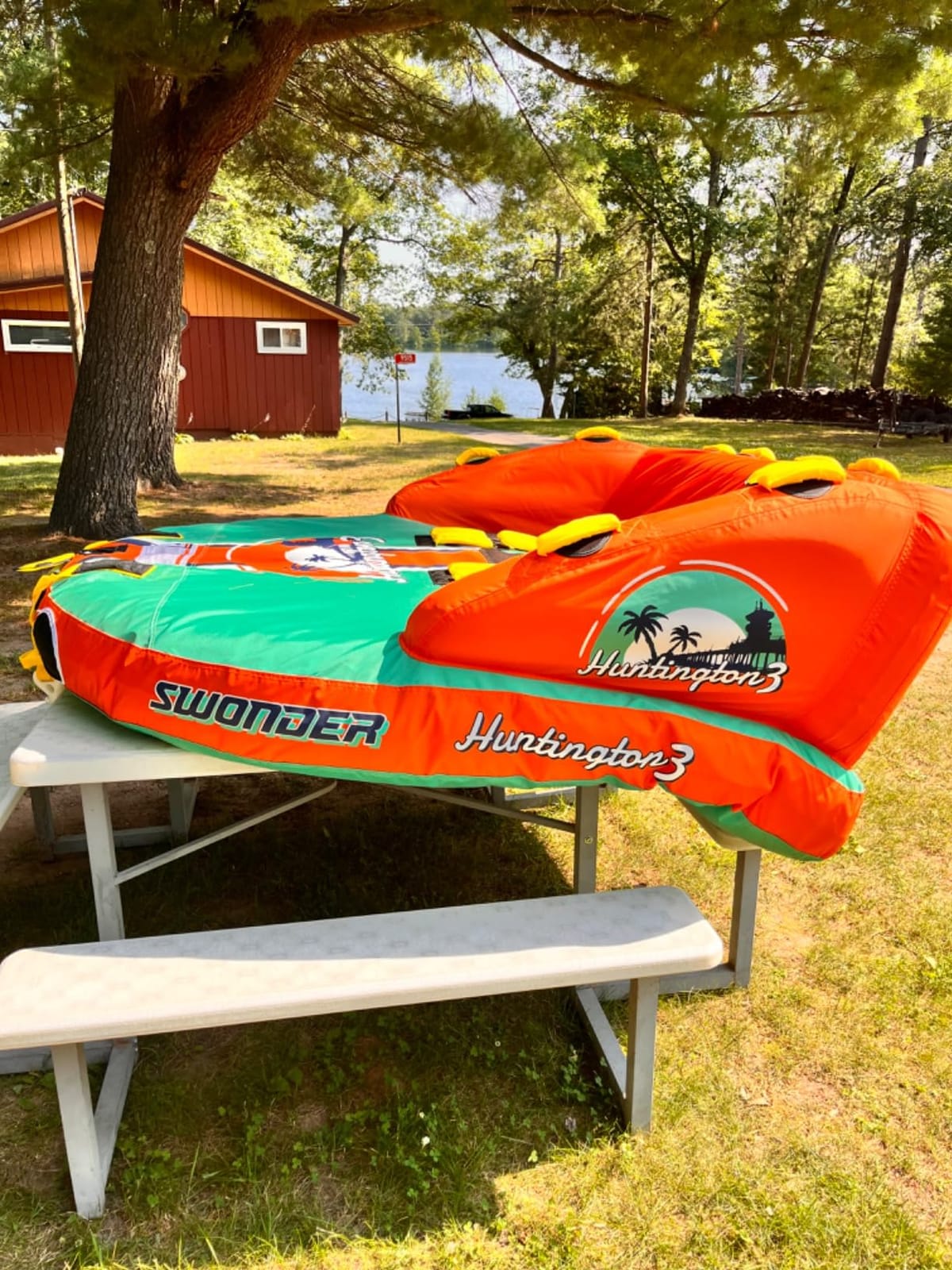 Swonder 3 Person Towable Tubes for Boating, Water Tubes for Boats to Pull, Heavy-Duty Front & Back Tow Points Inflatable Boat Tube with Stronger 840D Nylon Cover customer photo 2