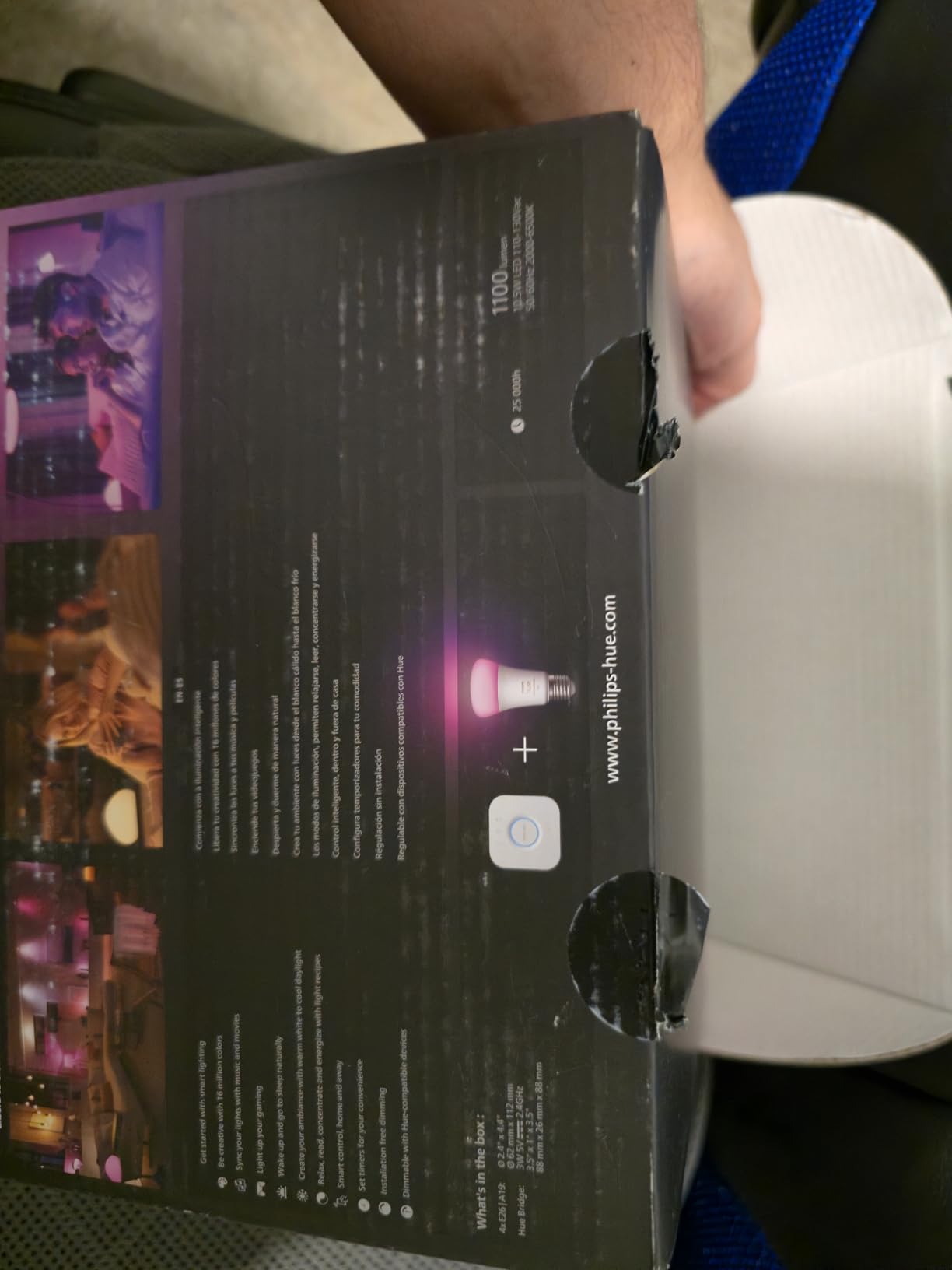 Philips Hue Smart Light Starter Kit - Includes (1) Bridge and (4) 75W A19 E26 LED Smart White and Color Ambiance Bulbs customer photo 2