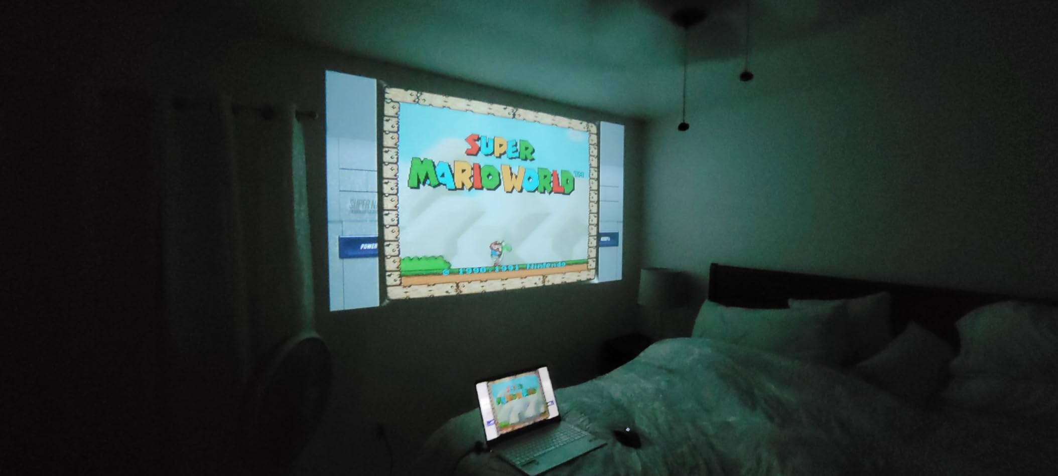Mini Projector with WiFi and Bluetooth, AKIYO 2026 Upgraded Projector 1080P customer photo 2