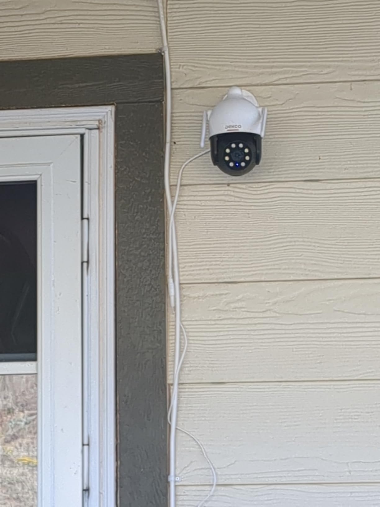 DEKCO 2K Outdoor WiFi Security Camera, Plug-in Pan-Tilt Dome, 2-Cam-Kit | App viewing, motion alerts, siren, 2-way audio and color night vision for front door, garage or yard customer photo 1