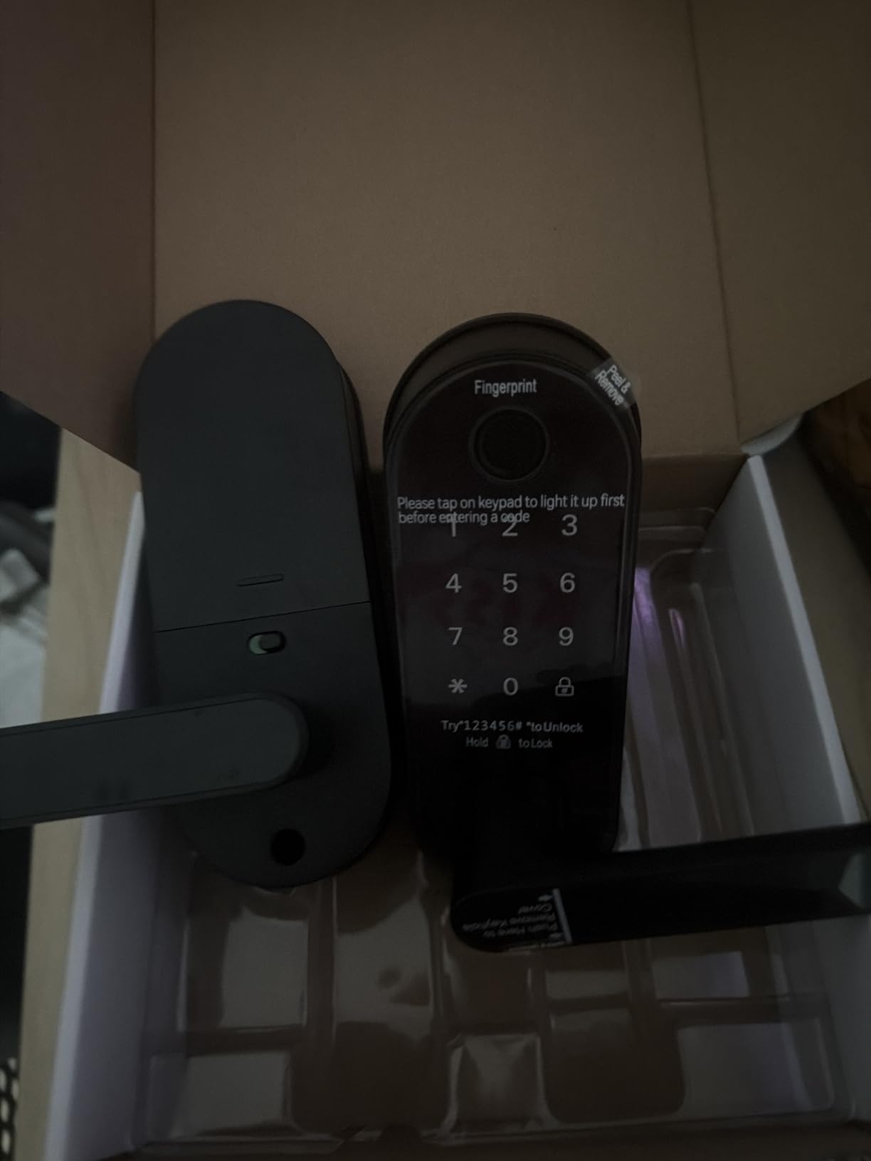 Bluetooth Fingerprint Smart Lock with Handle & Keypad – Fits Most US Doors, DIY Install, Keyless Entry: Code, FOB, Auto-Lock. Ideal for Home, Airbnb, Rental, Kids, Seniors. Alexa & Google Compatible customer photo 1
