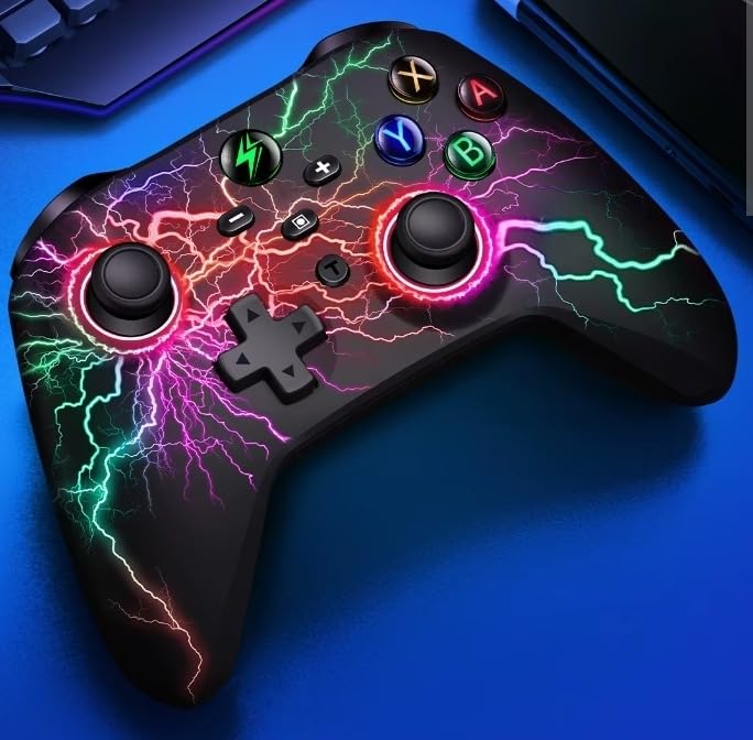 Svetaecho Wireless PC Controller with Hall Effect Triggers - Multi-Platform Gaming Controller for Switch 2/Steam/iOS/Android, RGB Lighting, Ergonomic Grip & Display Stand customer photo 2