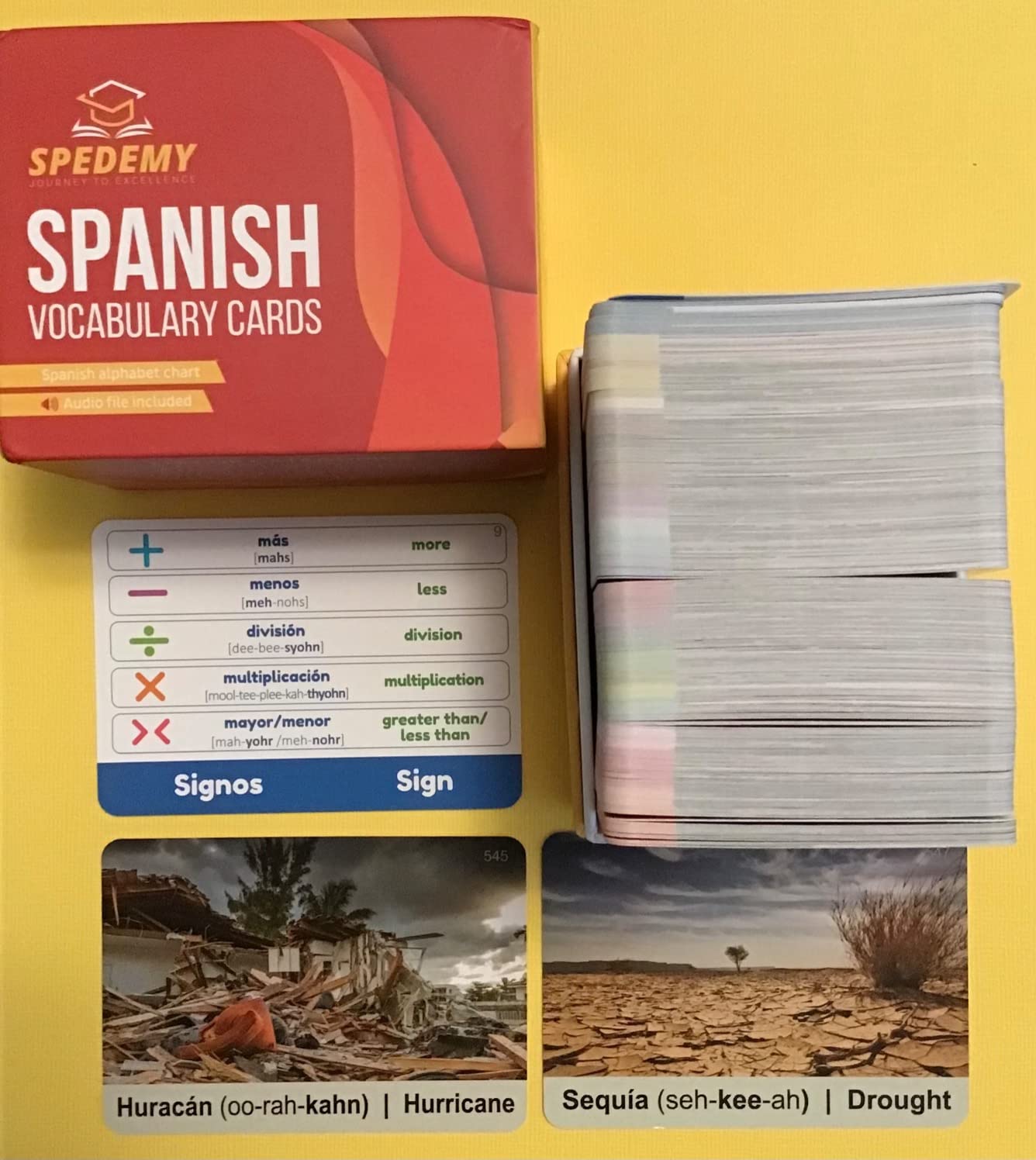 Spanish Vocabulary Cards for Kids & Adults Beginners - 276 Bilingual Study Cards 720 Words with Interactive Web Learning Portal: Native Audio, 4-Step Quizzes, Typing Games customer photo 2