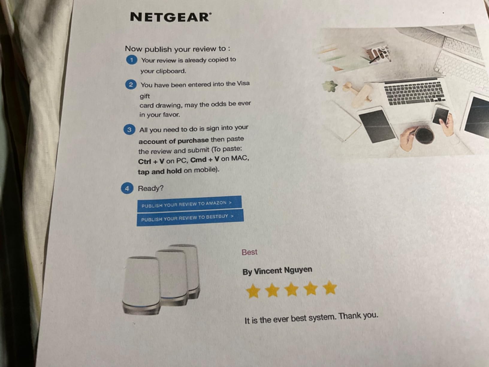 NETGEAR Orbi Quad-Band WiFi 6E Mesh Add-on Satellite (RBSE960) - AXE11000, up to 3,000 sq. ft. customer photo 1
