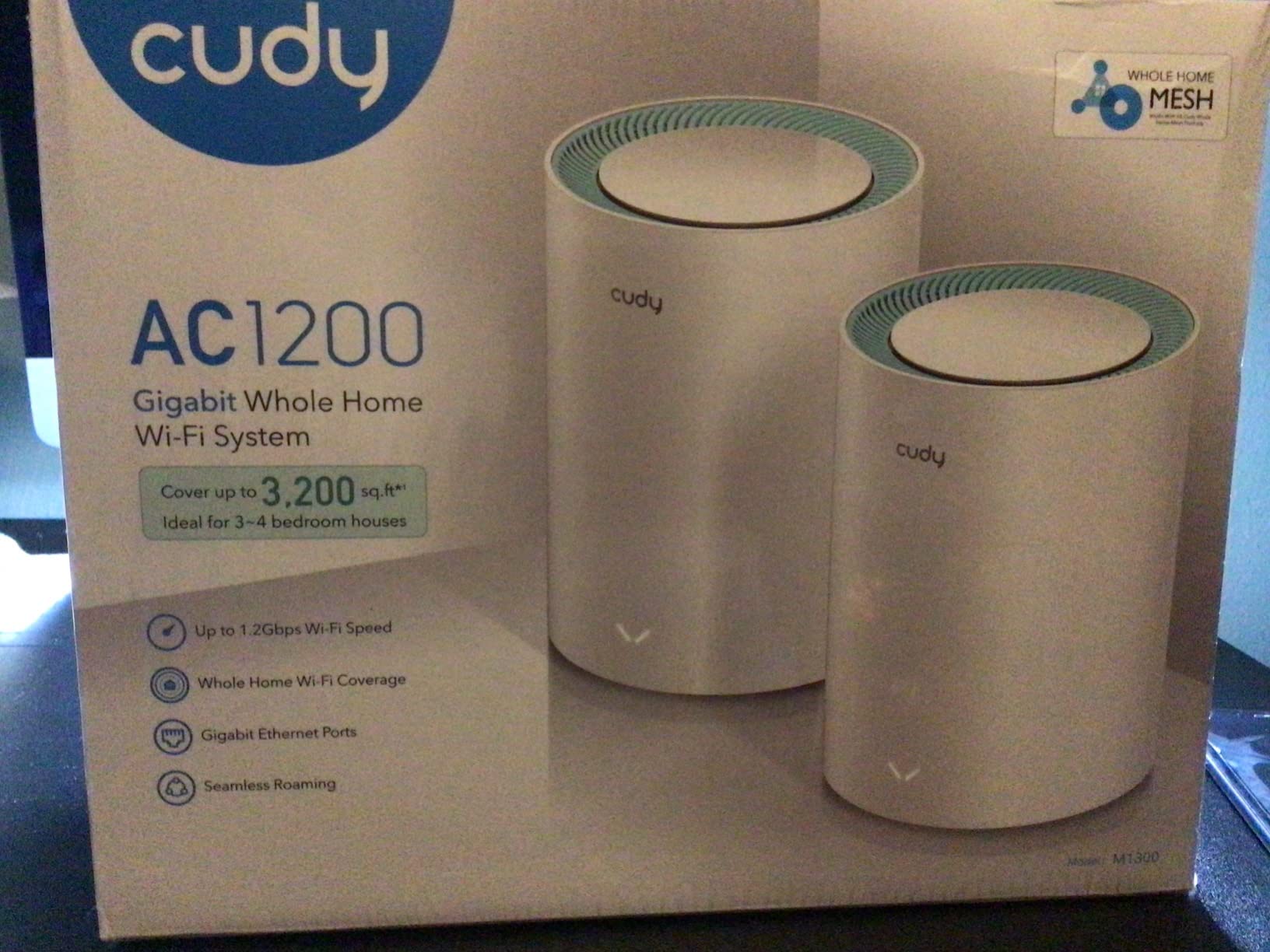 Cudy AC1200 Wi-Fi 5 Mesh System, 1700 sq.ft, OpenWRT, M1300 2-Pack | 867+300 Mbps Dual-Band wifi 5, 2x Gigabit ports, seamless mesh, OpenWRT-Ready, WireGuard/OpenVPN/IPsec VPN, fast roaming customer photo 1