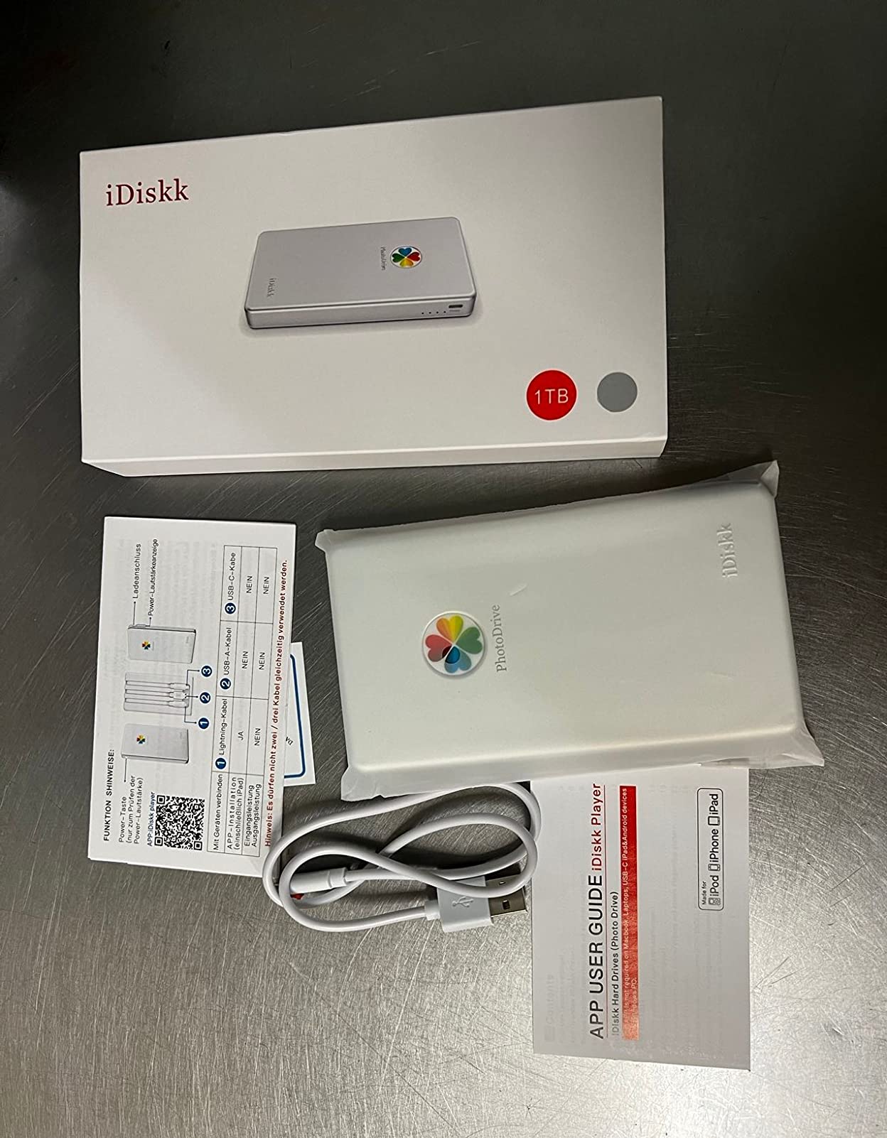 iDiskk 2TB App-le Certified Portable External Hard Drive for iPhone Android | iPhone External Storage, Plug & Play for iPad/Mac/PC, Free iDiskk App Required for iPhone iPad, One-Click Auto Backup data customer photo 1