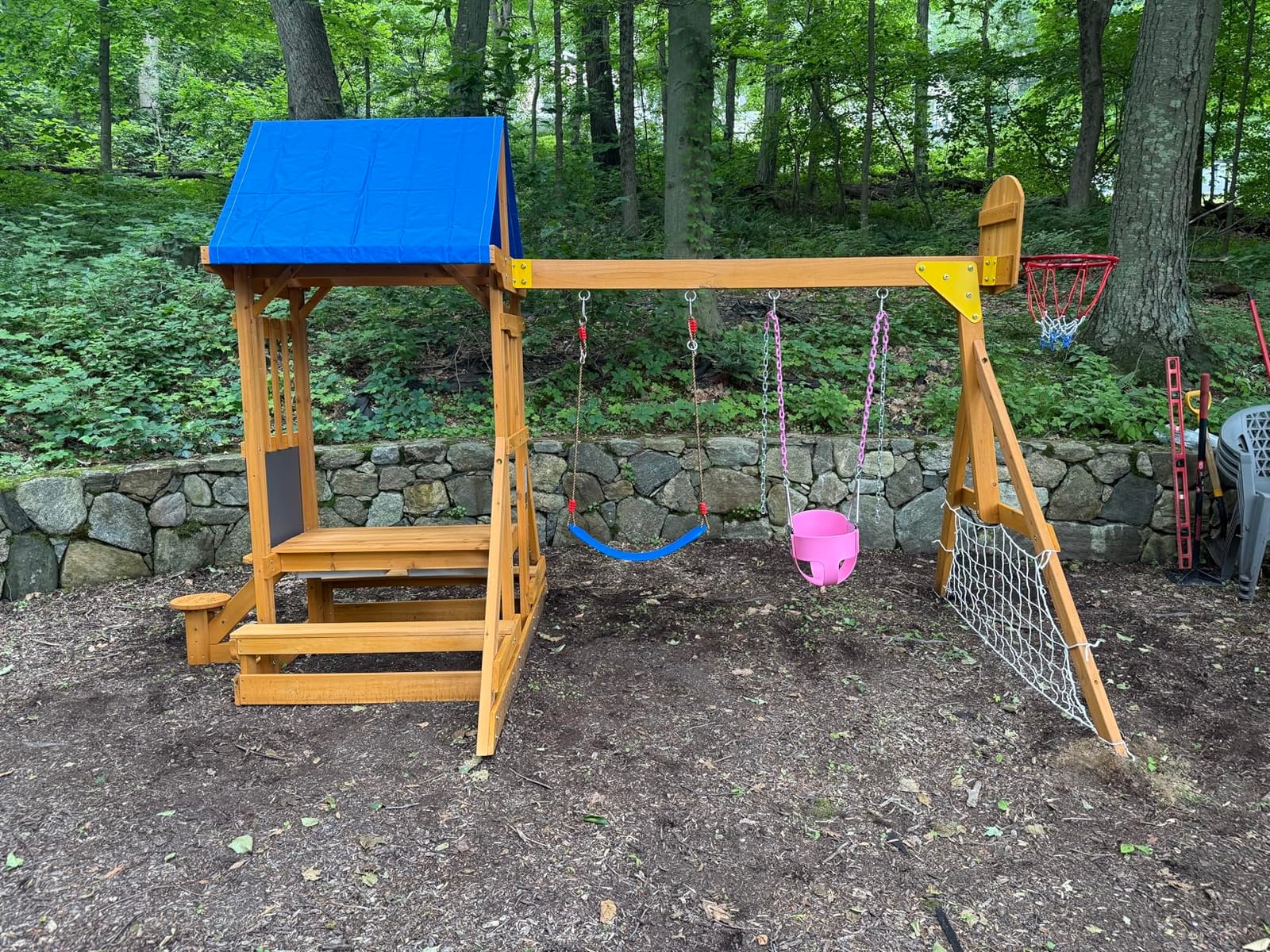 Wooden Playground Sets for Backyards, Outdoor Swing Sets for Kids Ages 3-6 customer photo 2
