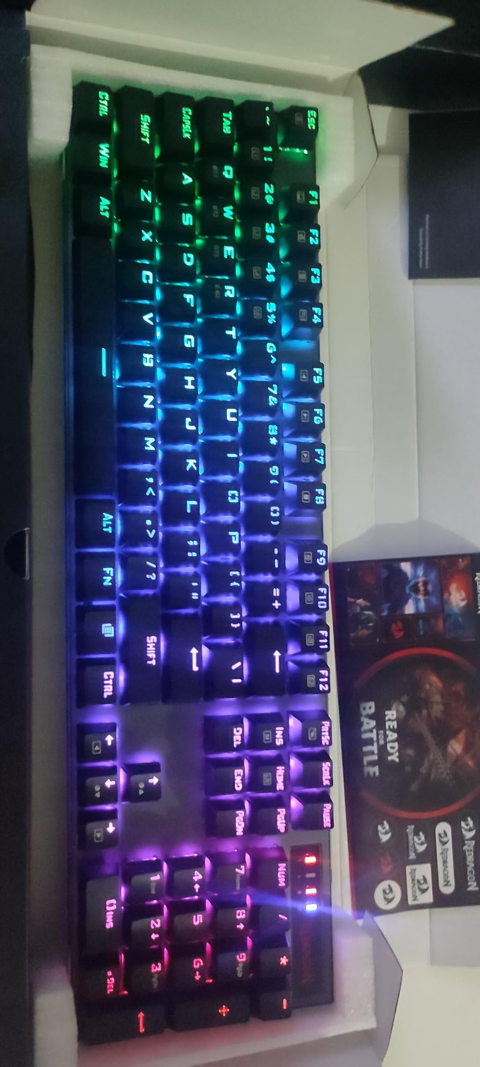 Redragon K556 PRO Wireless RGB Mechanical Gaming Keyboard, 104-Key Aluminum | 0 Delay Tri-Mode BT/2.4GHz/USB-C, Rock-Solid Stability, AM-PM Using Durability, Quiet Linear Red Switch customer photo 1