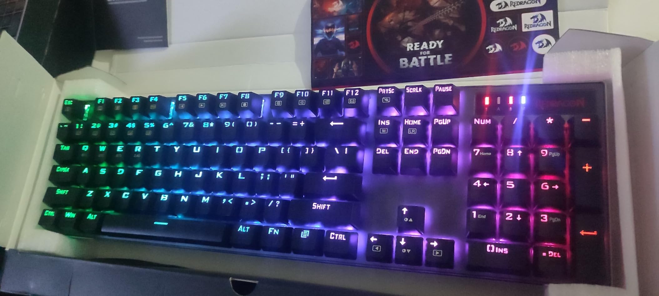 Redragon K556 PRO Wireless RGB Mechanical Gaming Keyboard, 104-Key Aluminum | 0 Delay Tri-Mode BT/2.4GHz/USB-C, Rock-Solid Stability, AM-PM Using Durability, Quiet Linear Red Switch customer photo 2