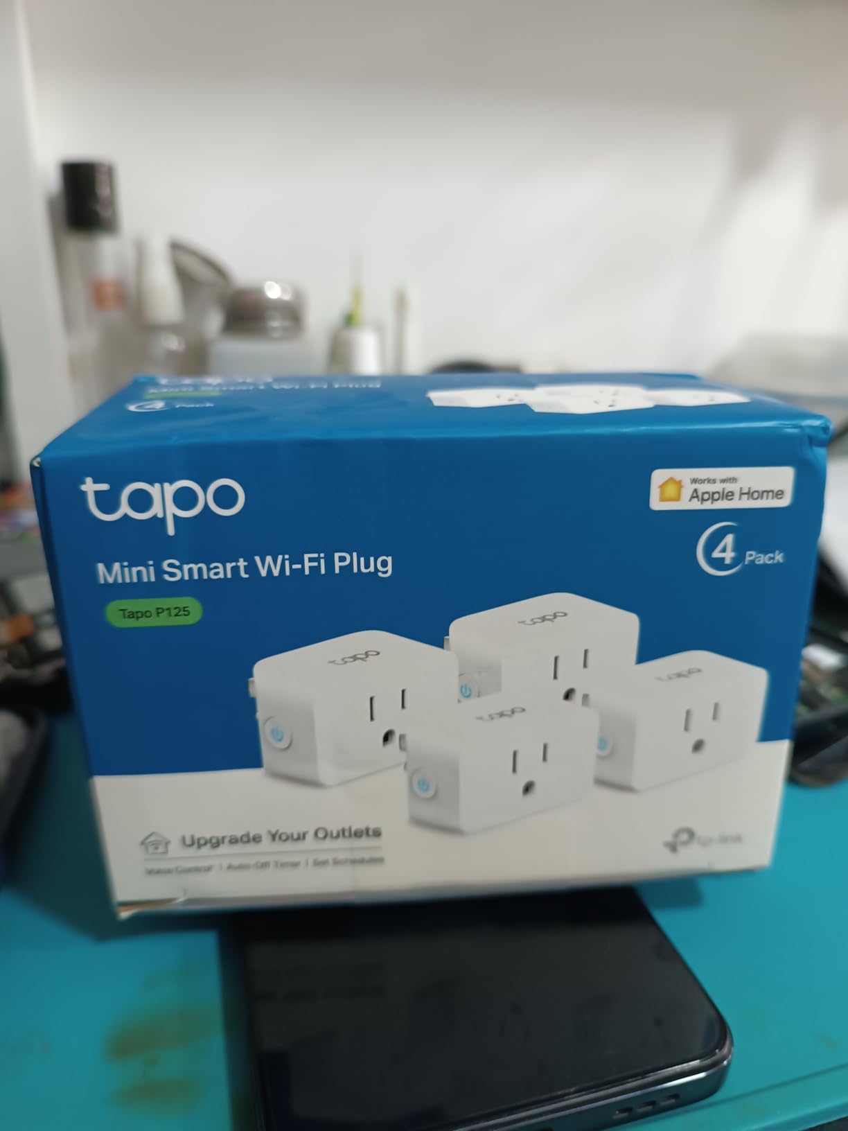 Tapo Apple HomeKit Smart Plug Mini, 15A, P125(4-Pack) | Works with Siri, Alexa & Google Home, UL Certified, 2.4G Wi-Fi Only, Compact Design, 15A/1800W Max, Super Easy Setup, White customer photo 1