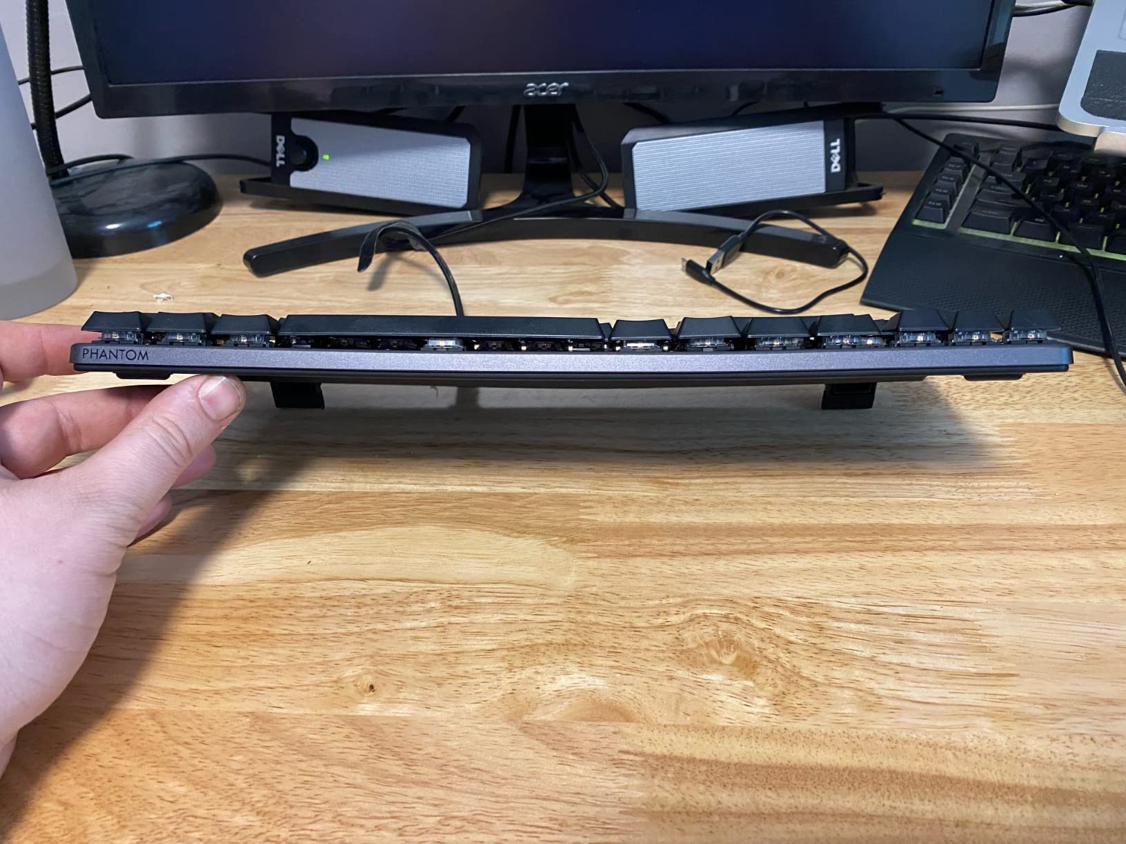 TECWARE Phantom+ Elite 87 Key RGB Mechanical Gaming Keyboard | 3-Mode Wireless Bluetooth 5.0, 2.4GHz & USB-C Wired | Hot-Swappable 5-Pin | Double-Shot PBT Keycaps | Wraith Brown Switch - Black customer photo 2